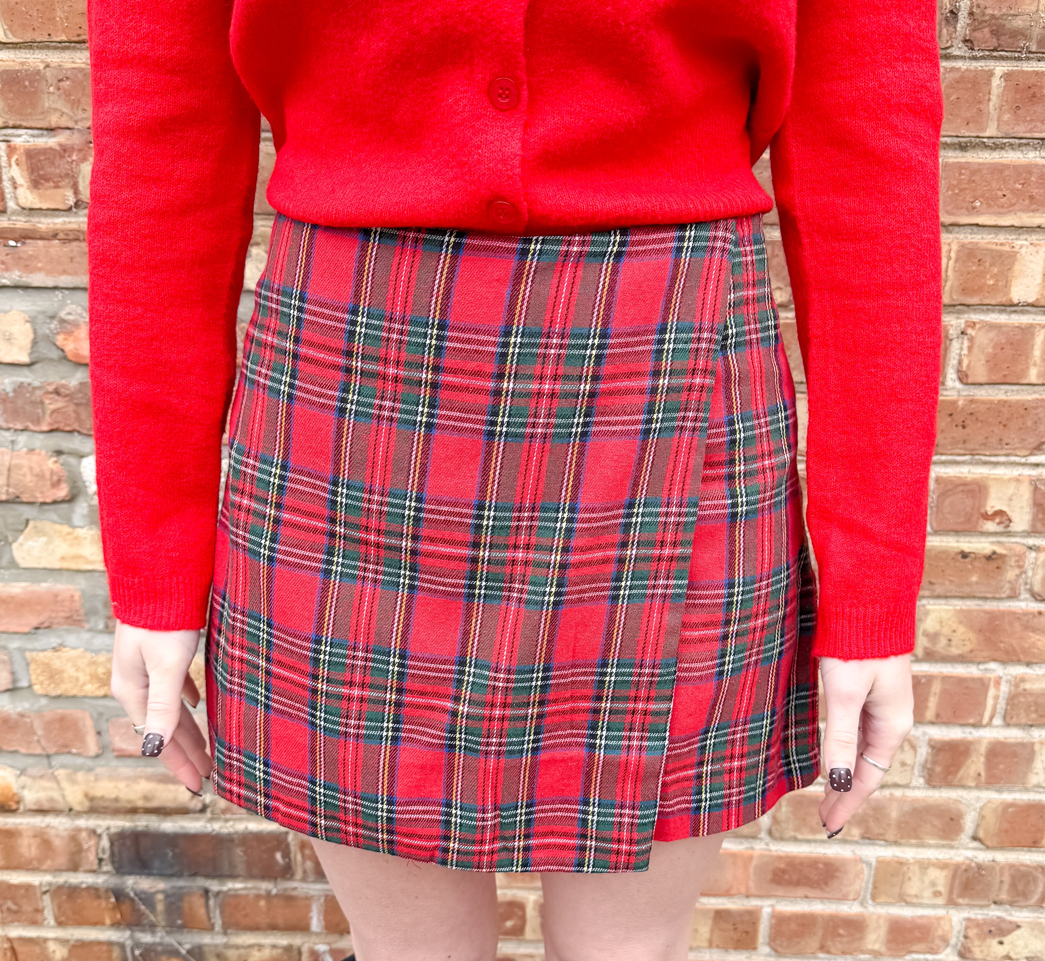 Sherry Plaid Wrap Skort
