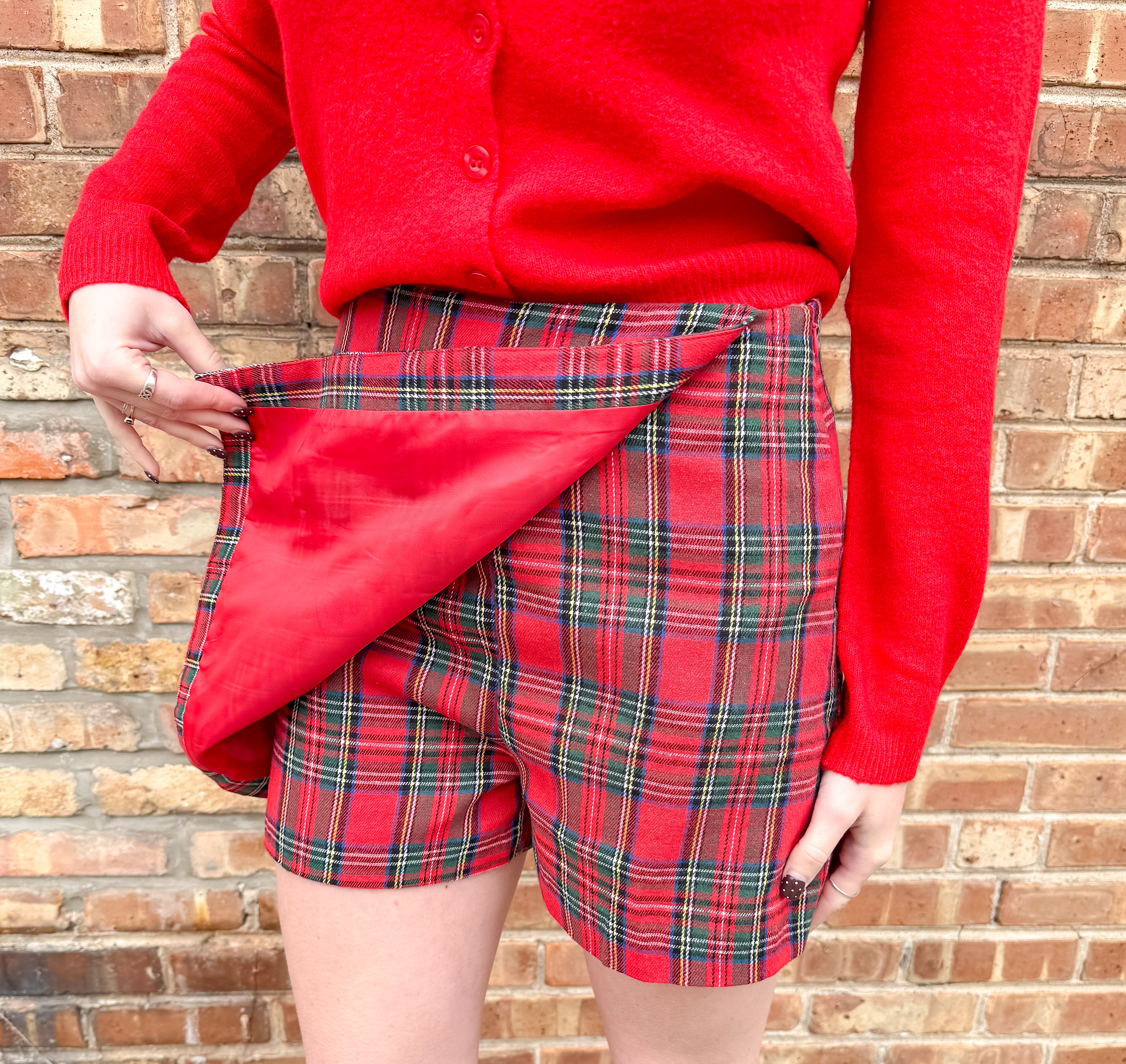 Sherry Plaid Wrap Skort