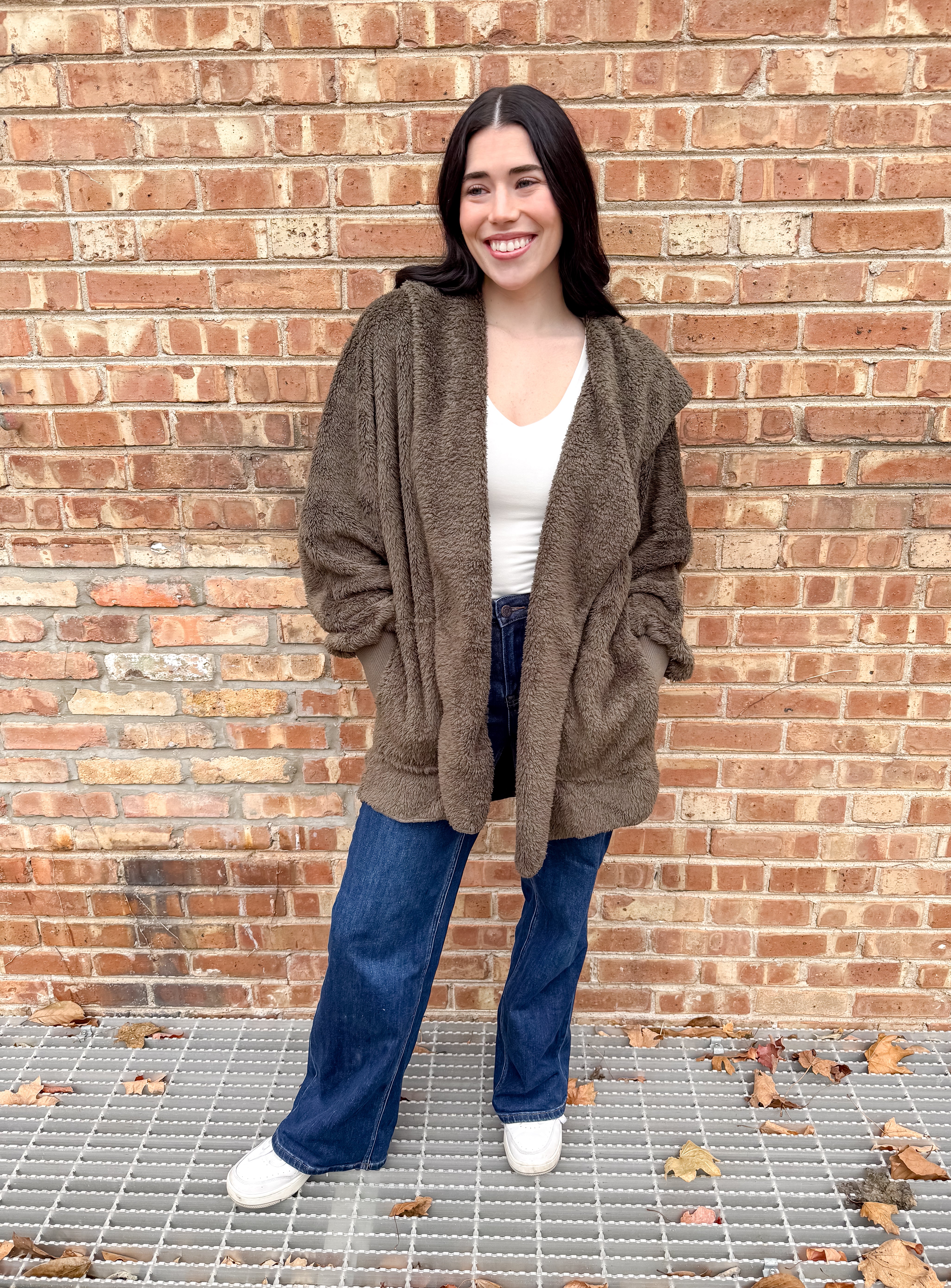 Camie Plush Open Hood Jacket