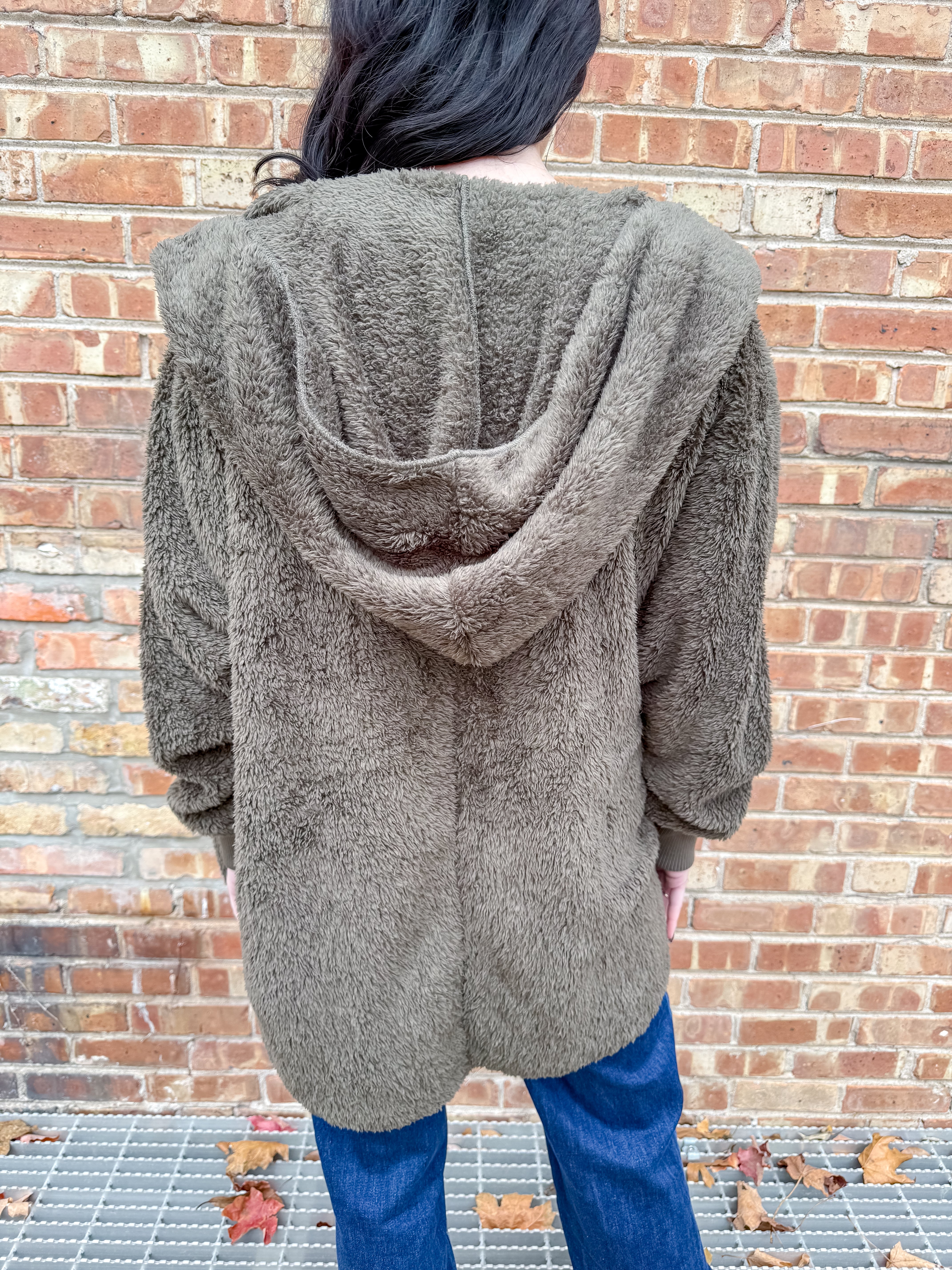 Camie Plush Open Hood Jacket