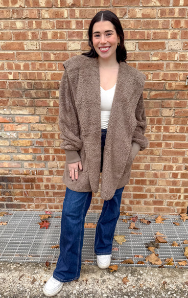 cozy plush jacket
hood jacket
one size 