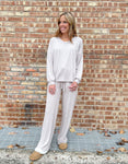 soft brushed pajamas
v neck pj set