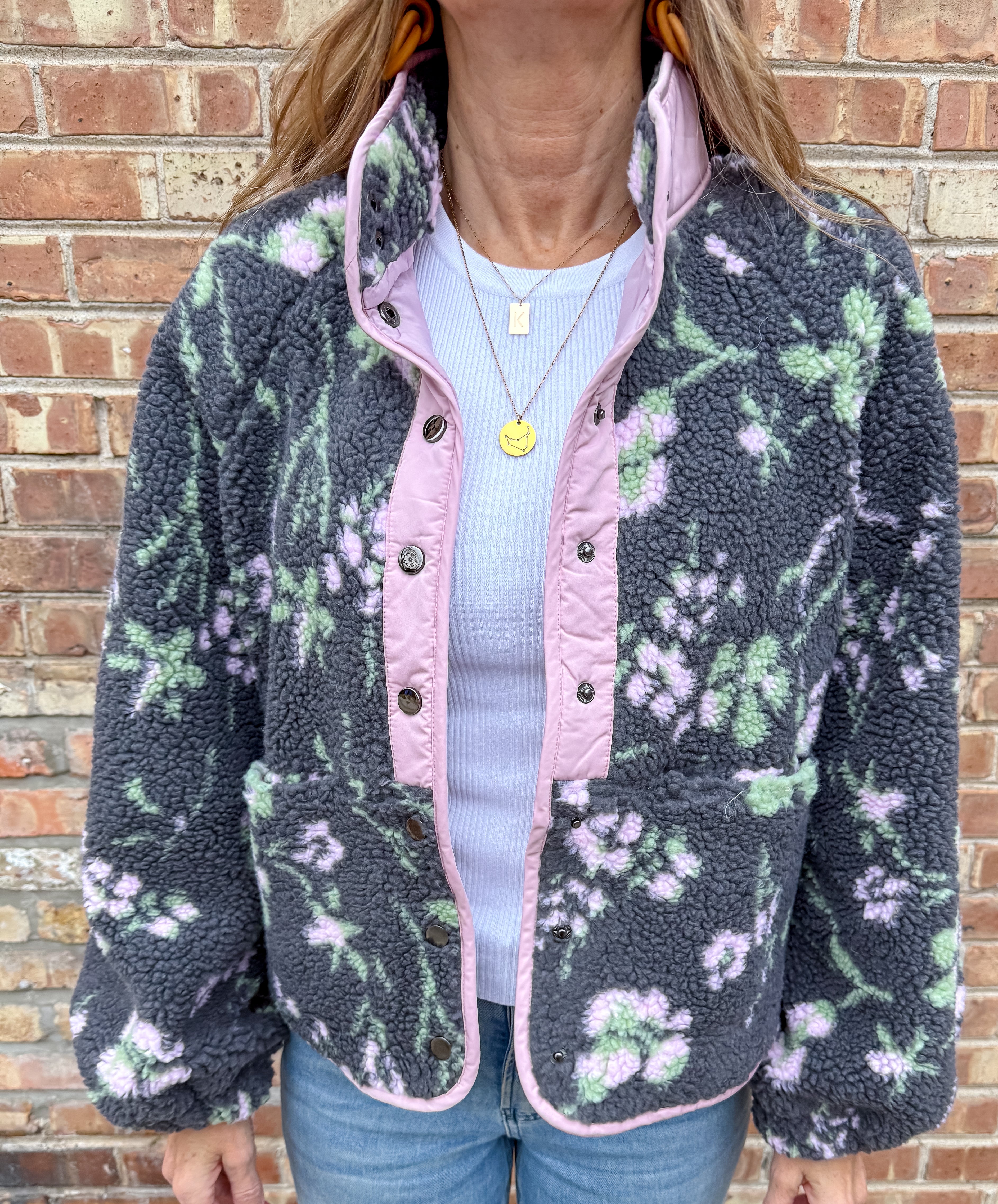 Paityn Floral Boxy Fleece Jacket