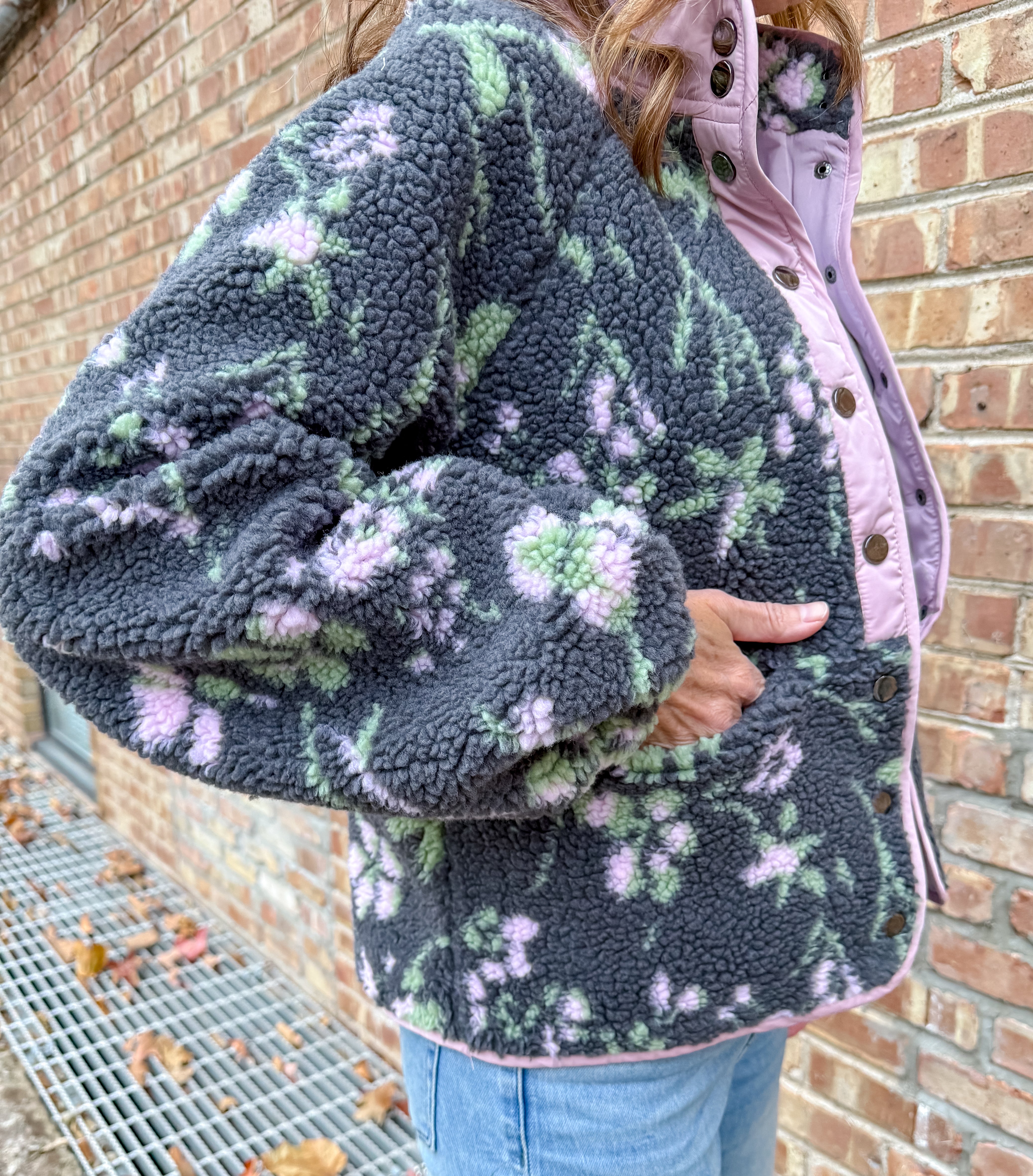 Paityn Floral Boxy Fleece Jacket