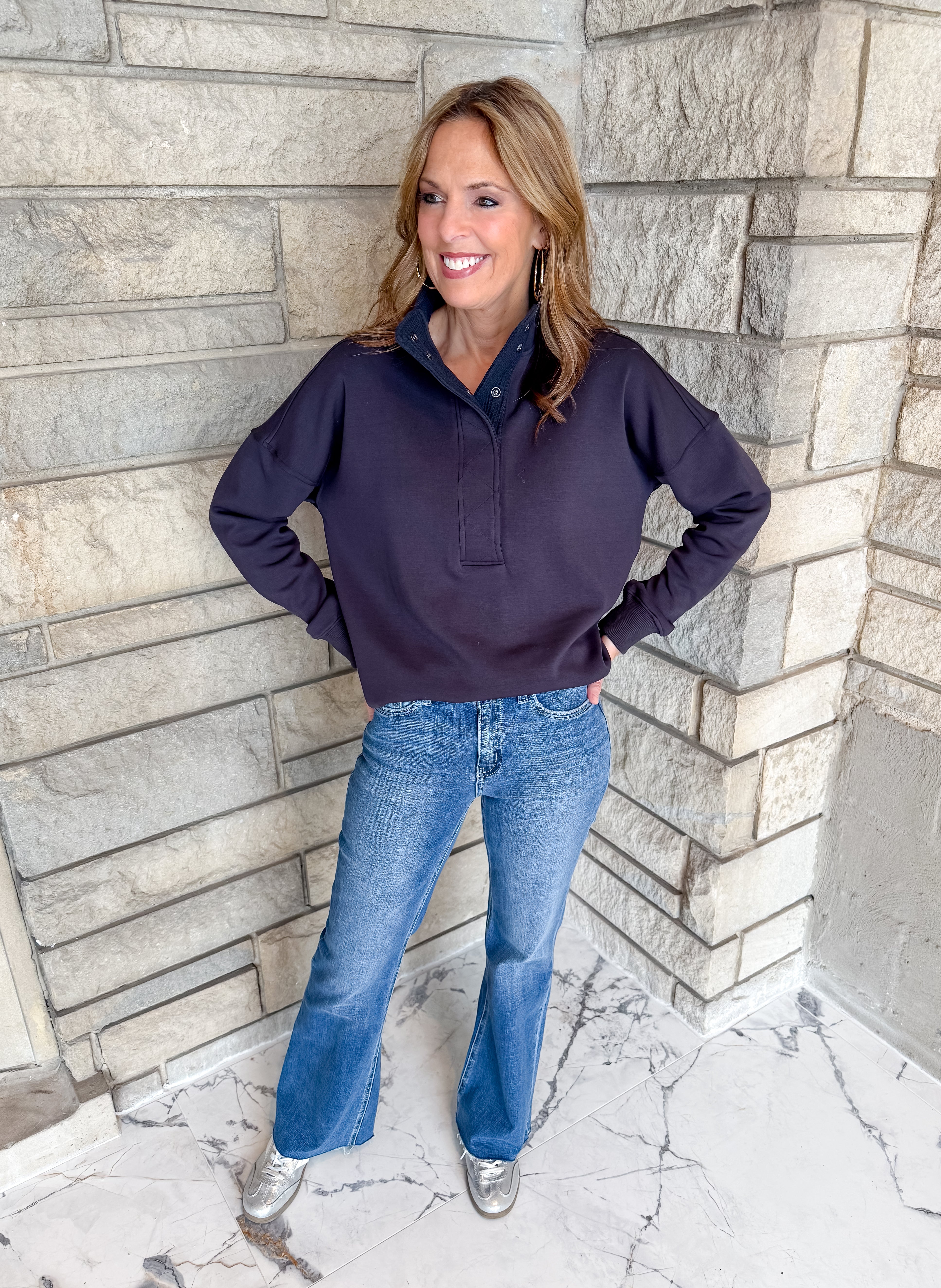 Ellen Quarter Snap Sweatshirt