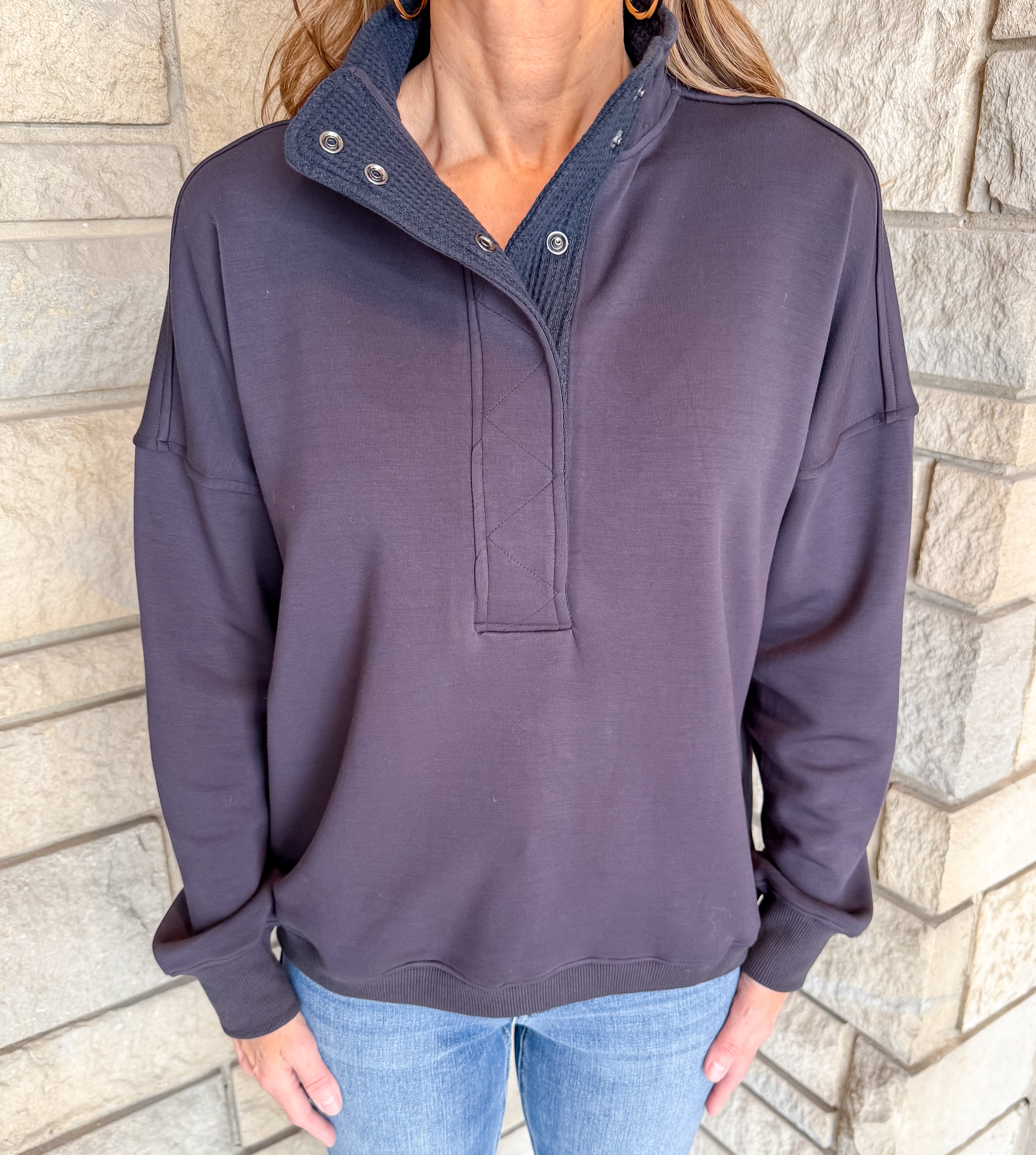 Ellen Quarter Snap Sweatshirt