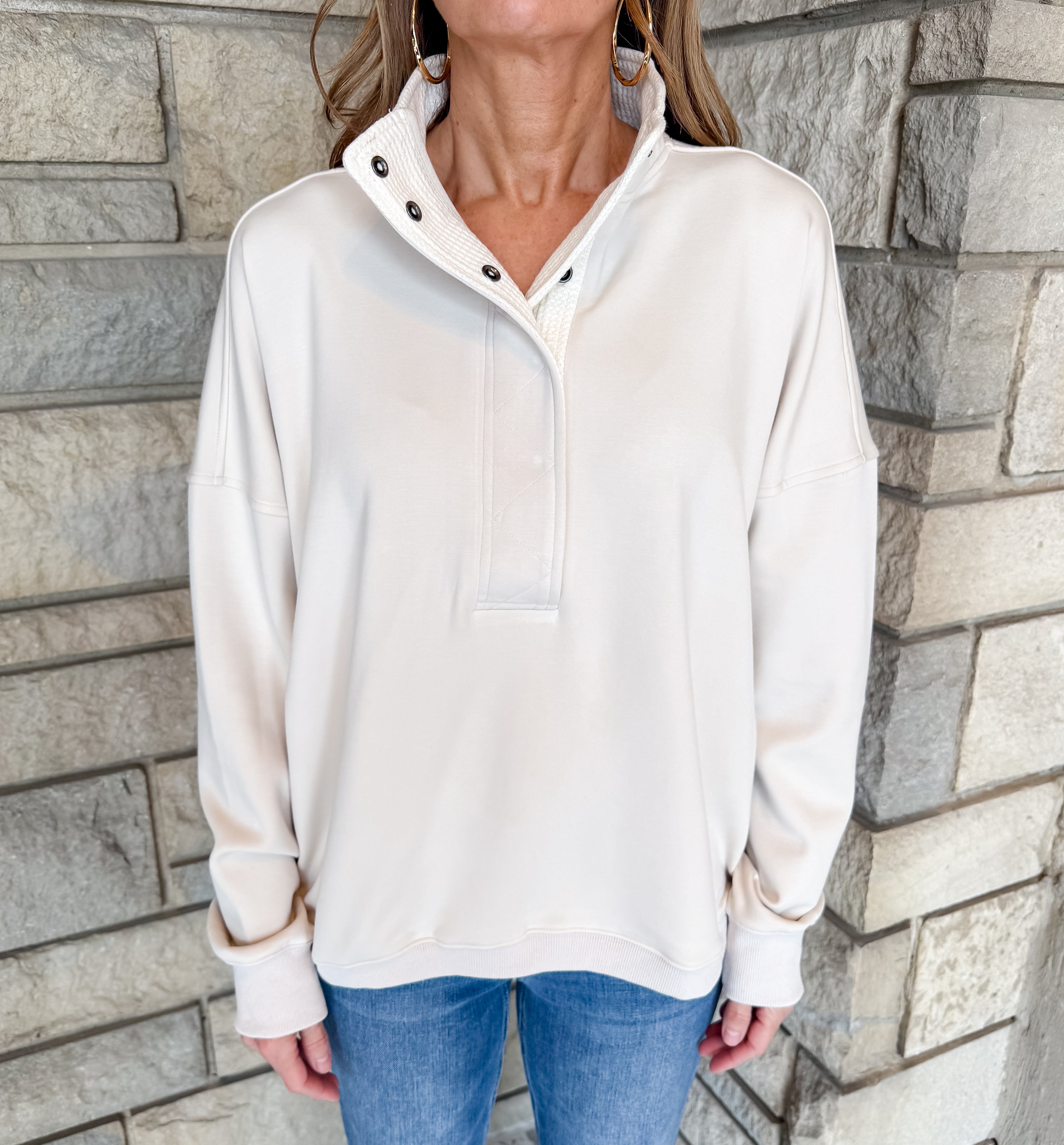 Ellen Quarter Snap Sweatshirt