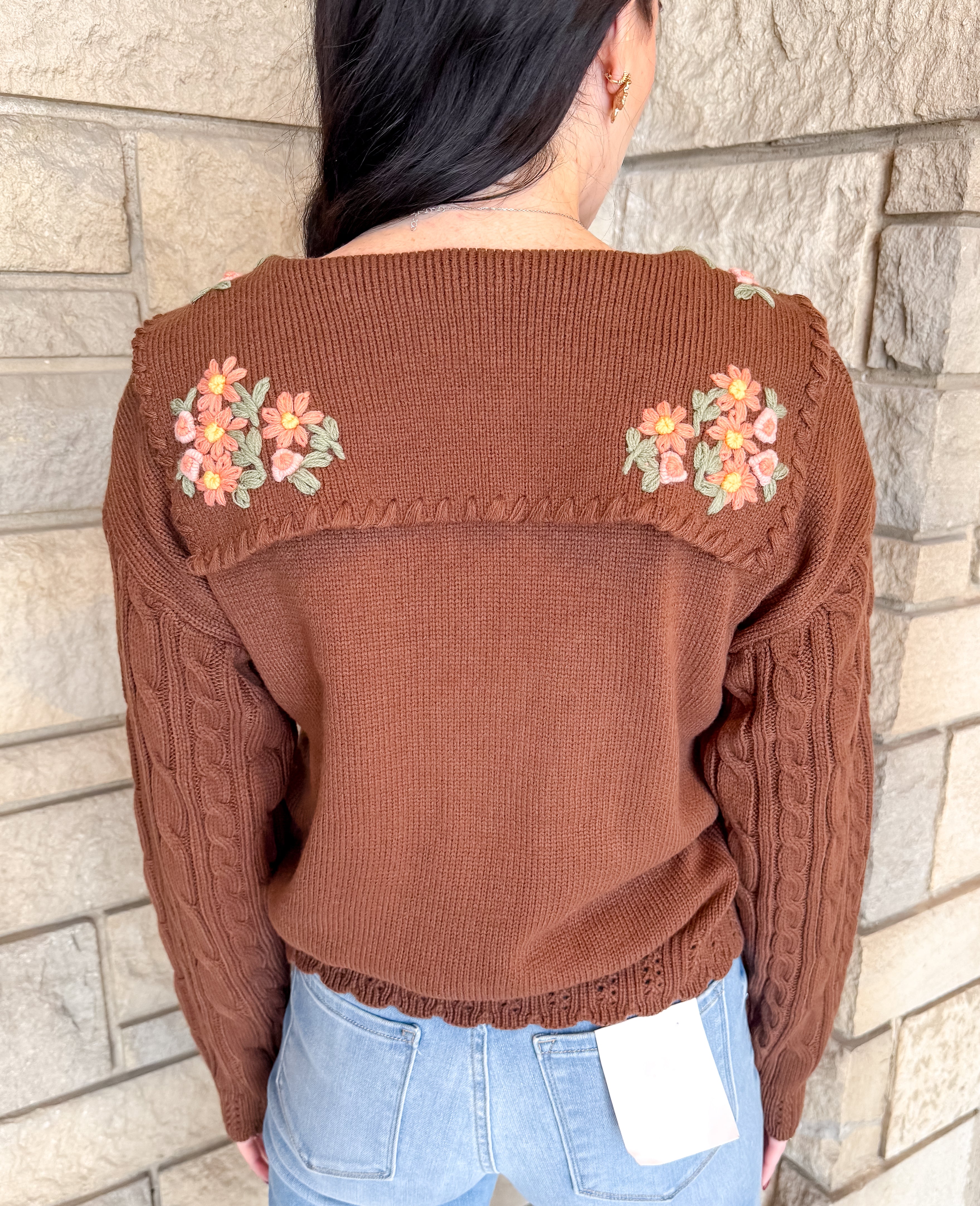 Diana Floral Embroidered Collar Cardigan