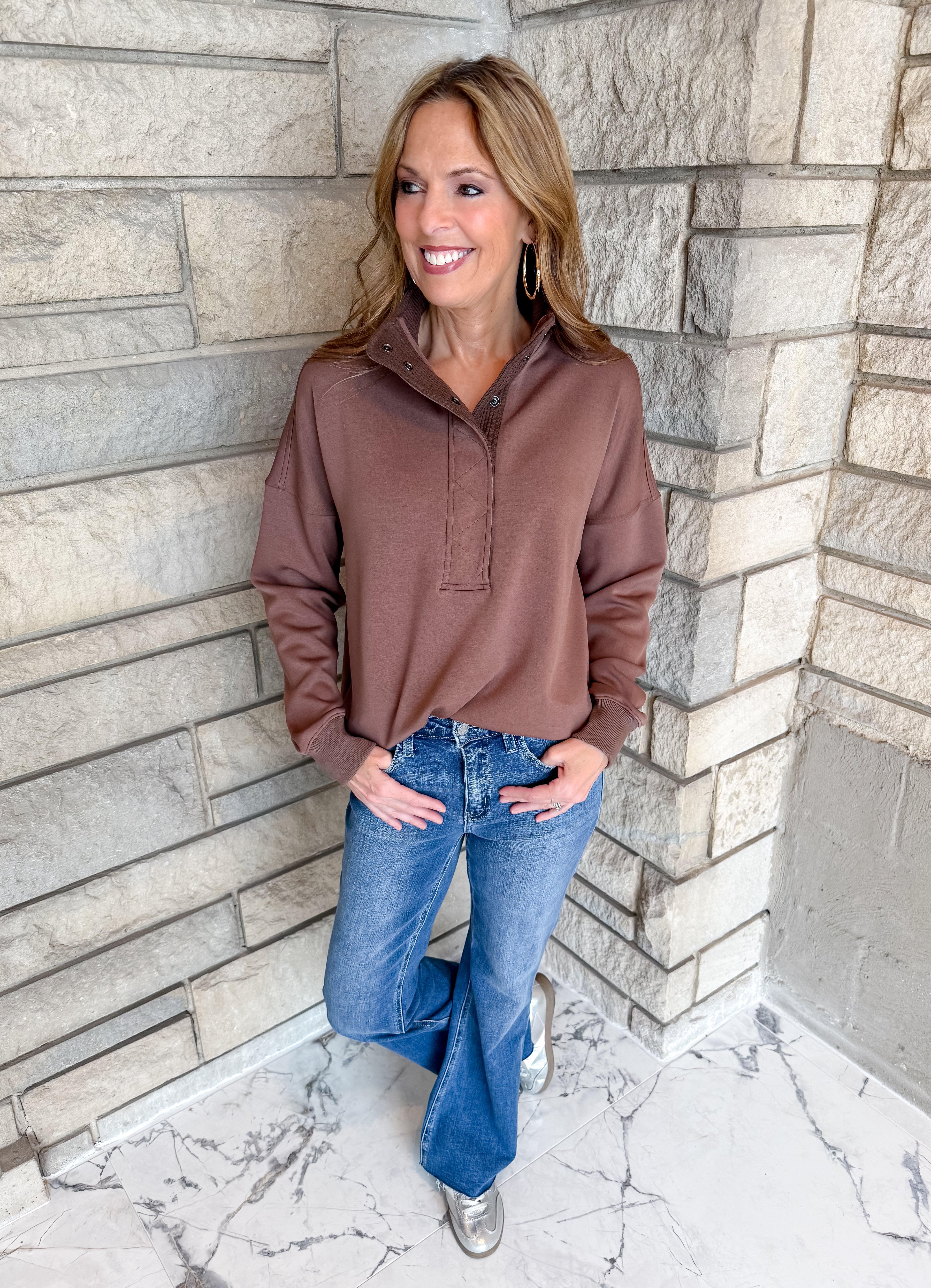 Ellen Quarter Snap Sweatshirt