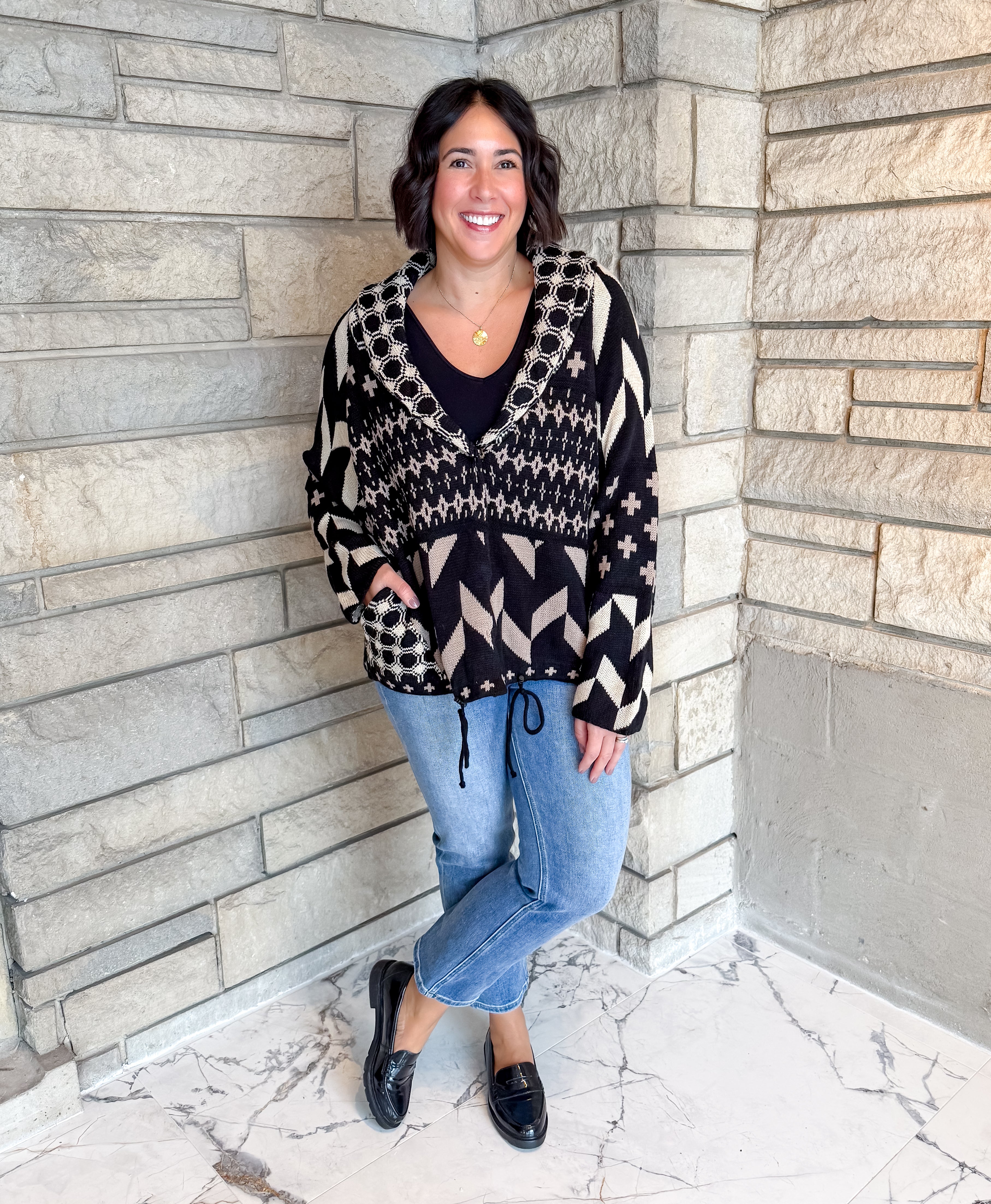 Morgan Patterned Shawl Collar Cardigan