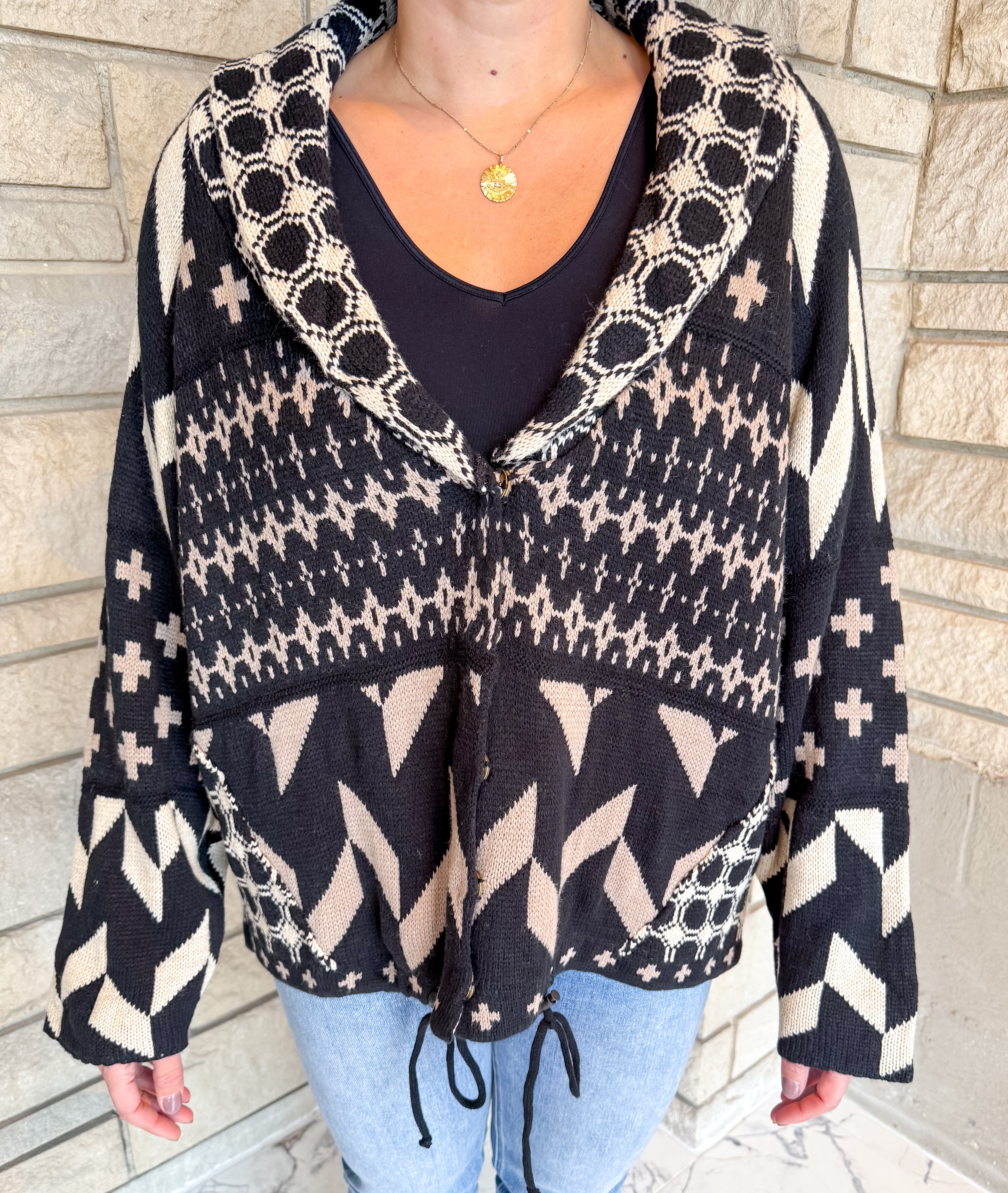 Morgan Patterned Shawl Collar Cardigan