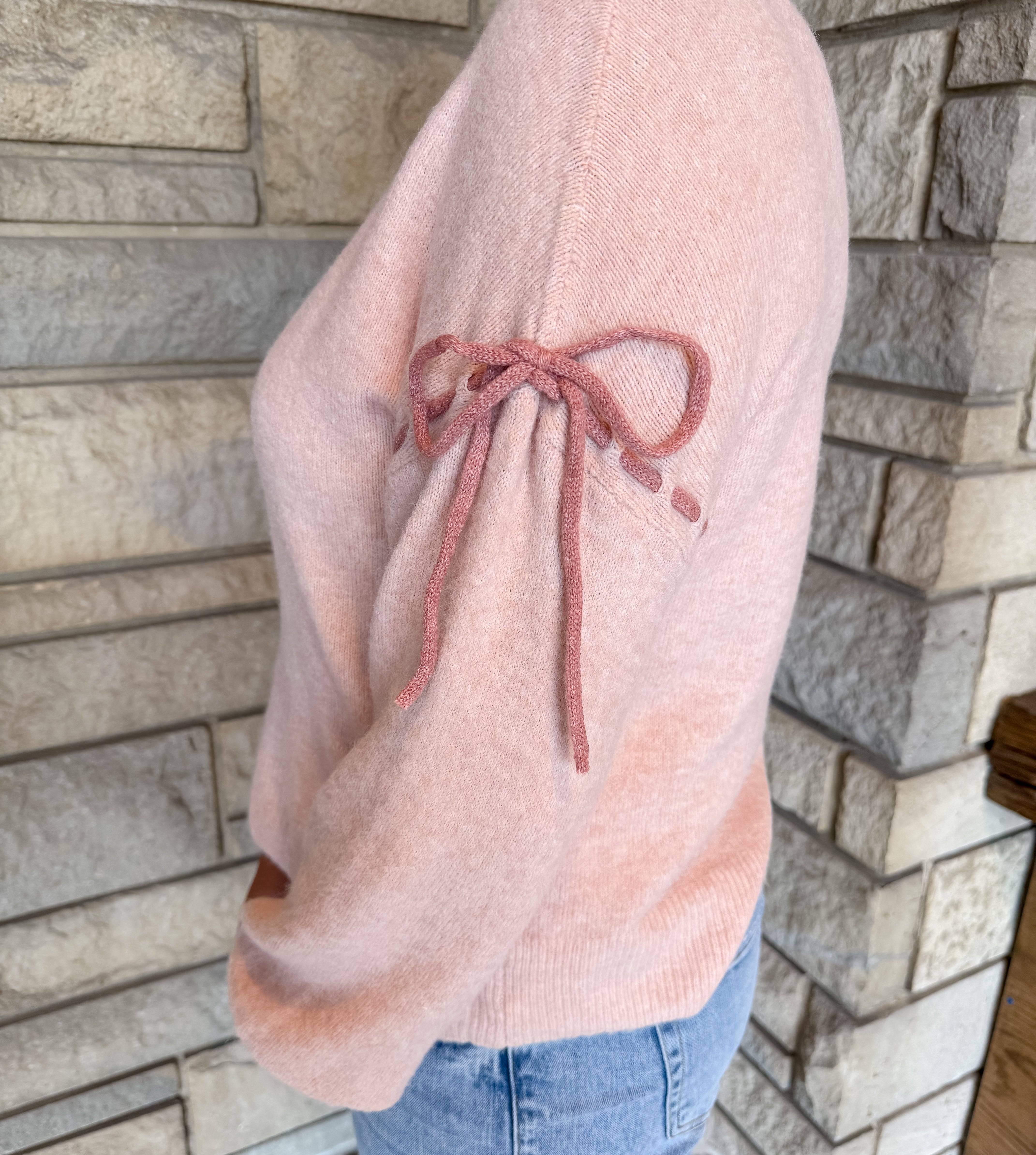 Autumn Stitch Tie Sleeve Sweater