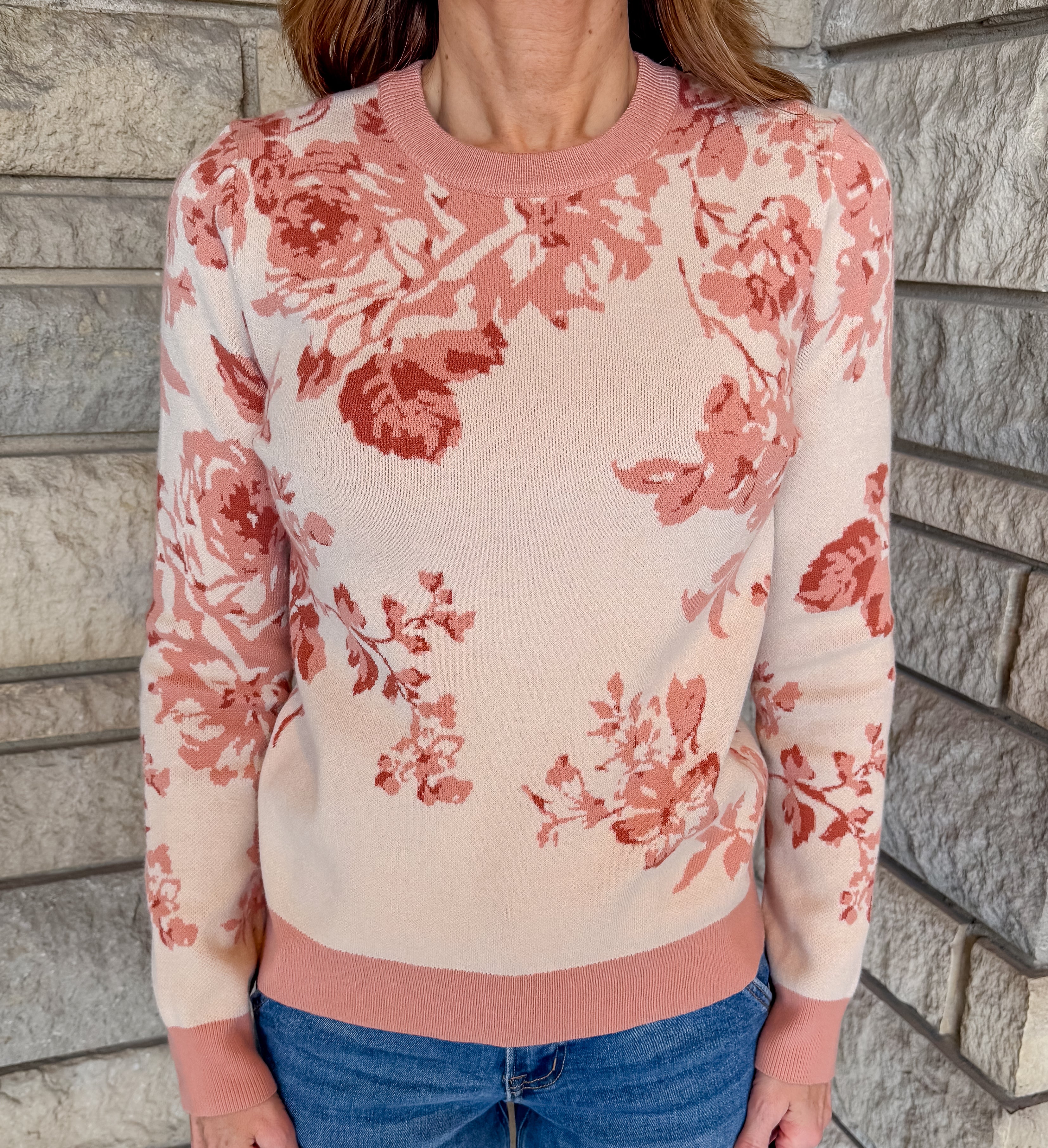 Adalynn Floral Jacquard Sweater