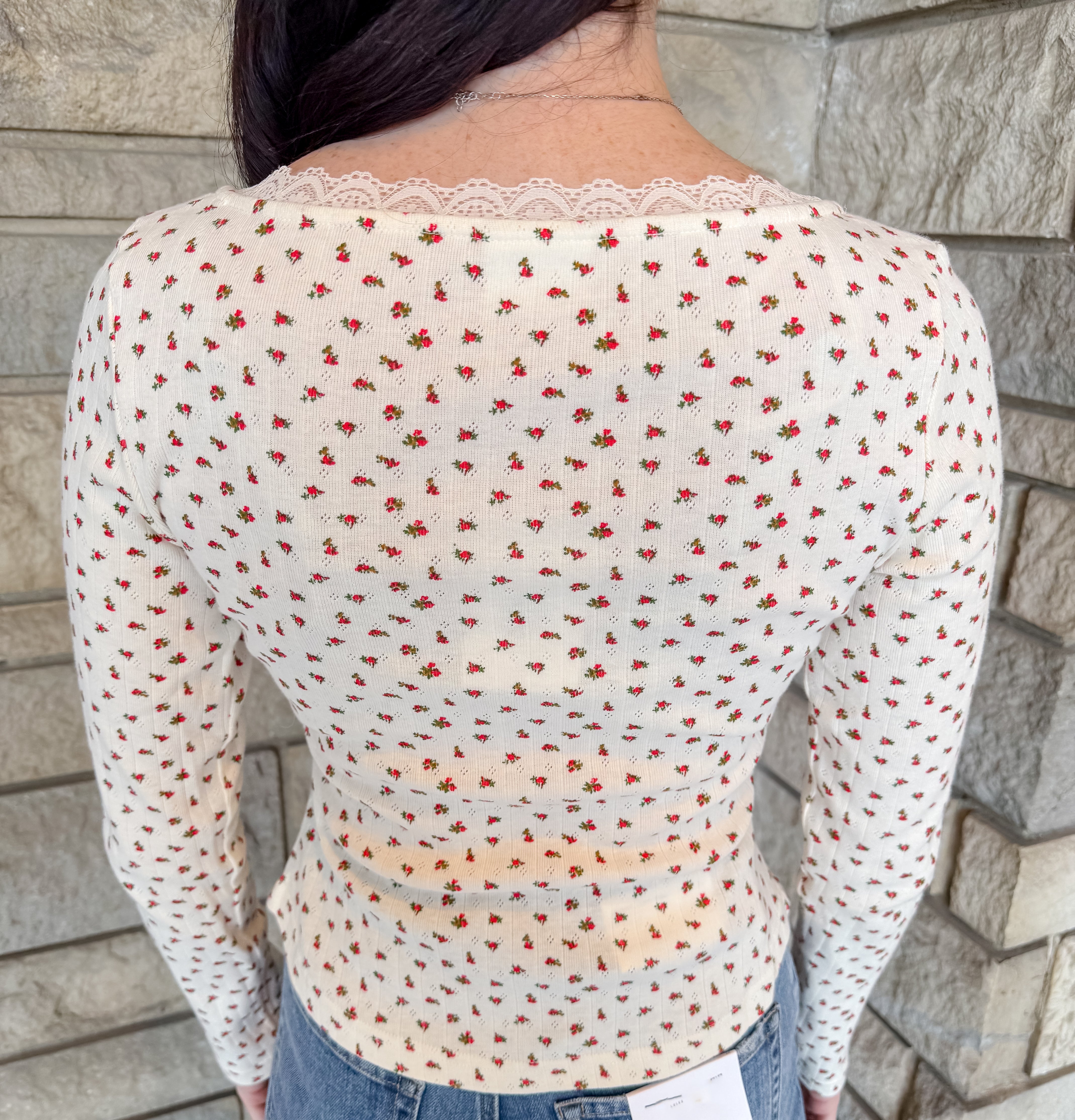 Irina Floral Lace Trim Top