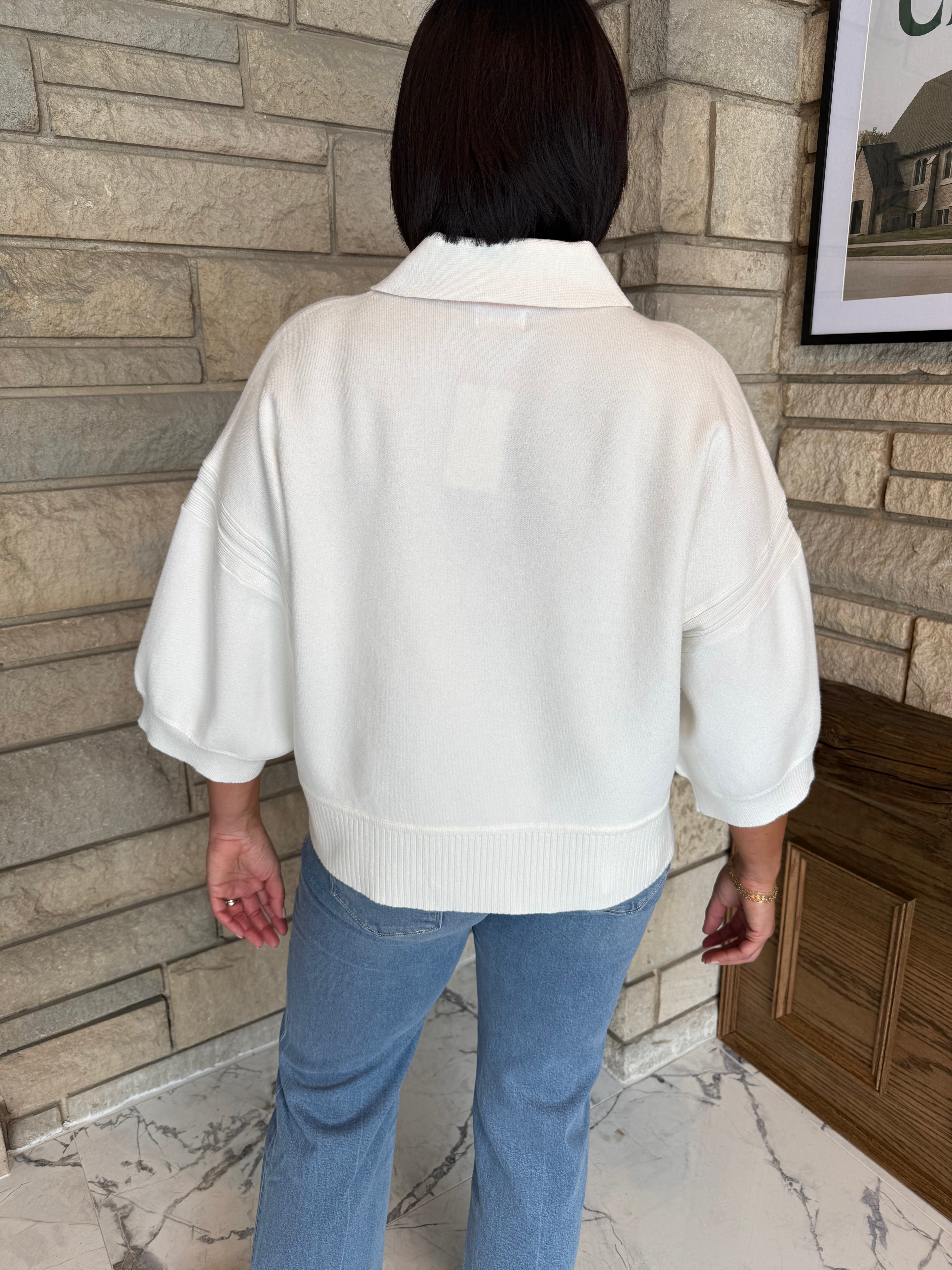 Bambi Contrast Stripe Collar Sweater