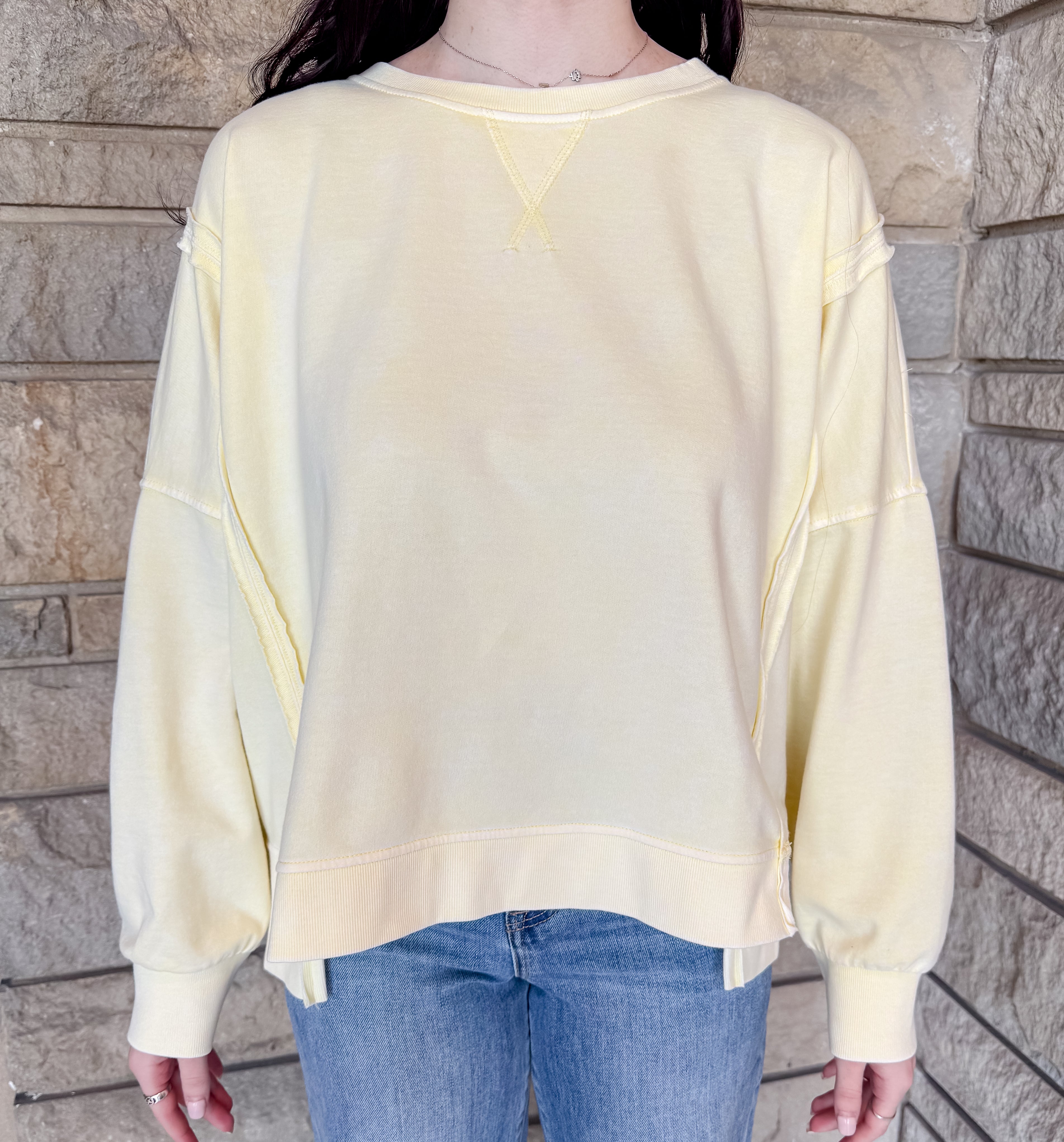 Bianca Washed Raw Edge Sweatshirt