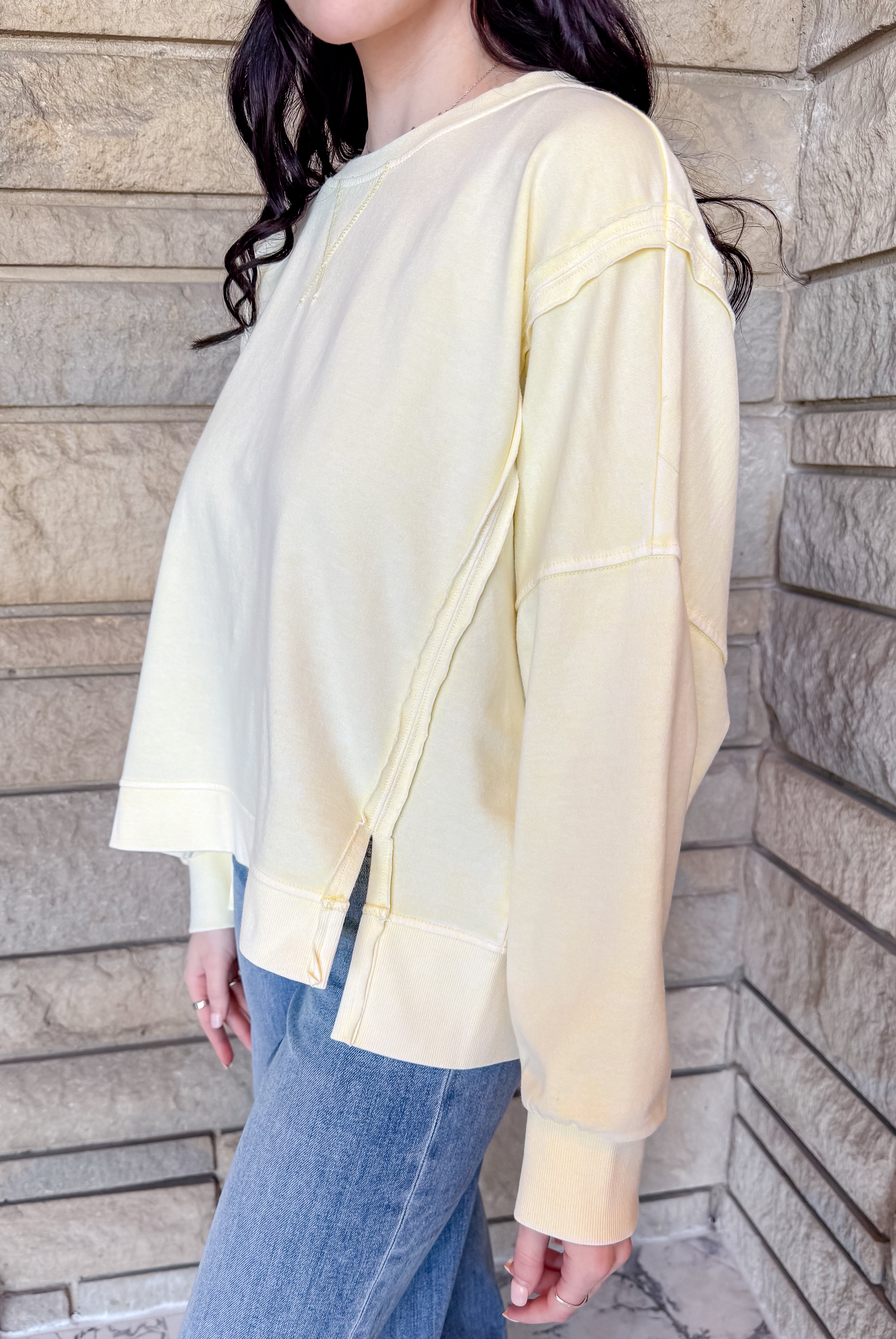 Bianca Washed Raw Edge Sweatshirt
