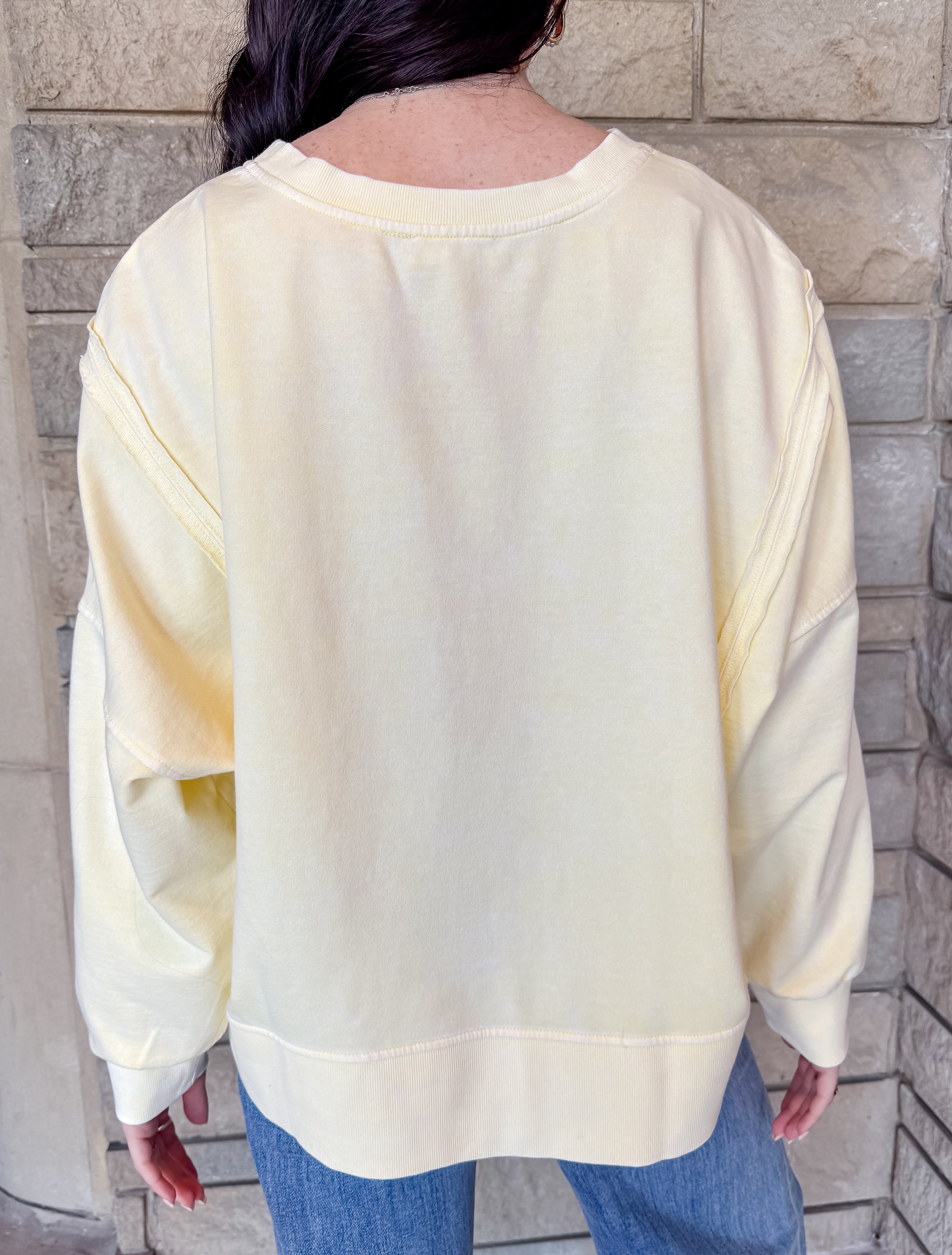 Bianca Washed Raw Edge Sweatshirt