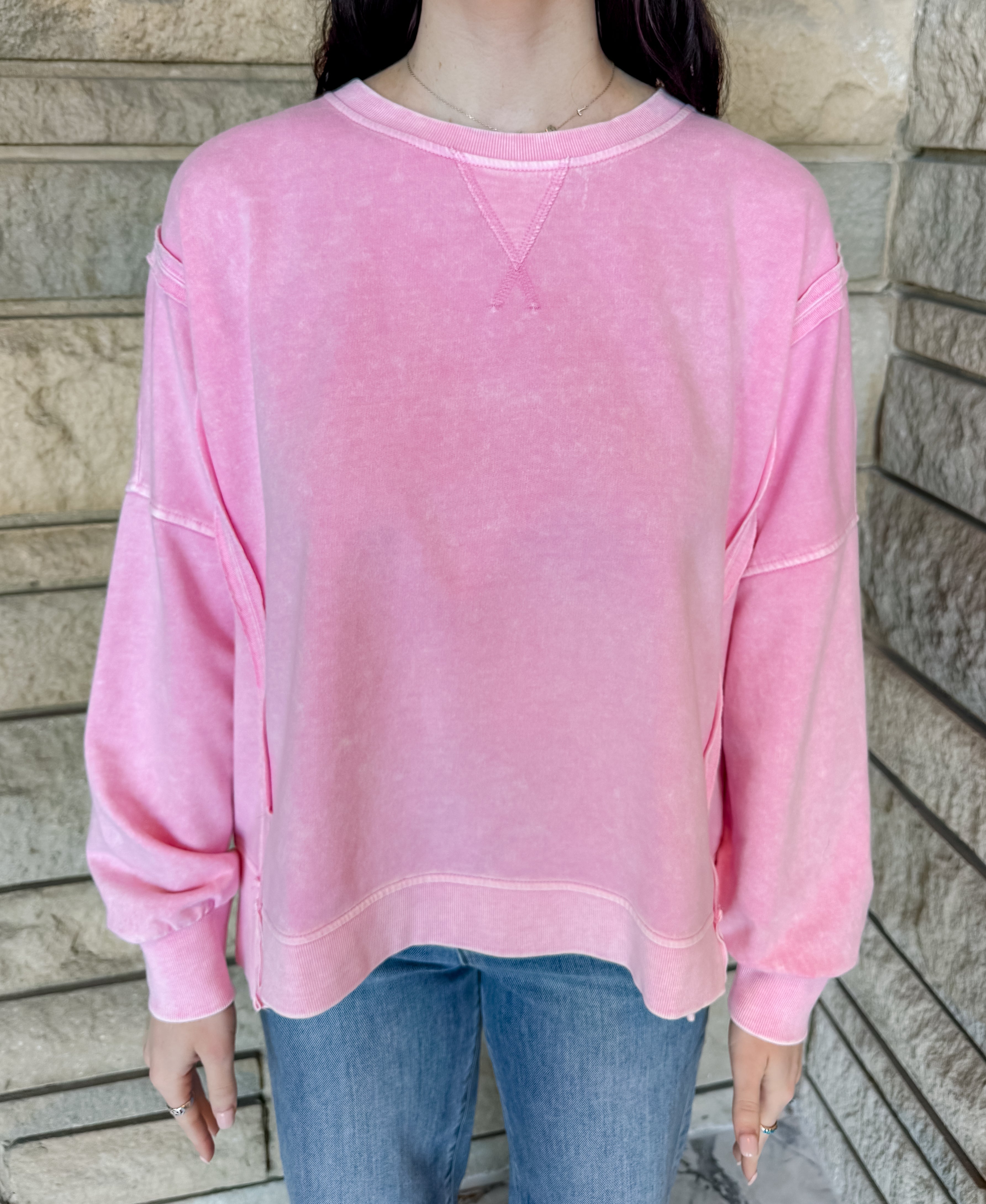 Bianca Washed Raw Edge Sweatshirt