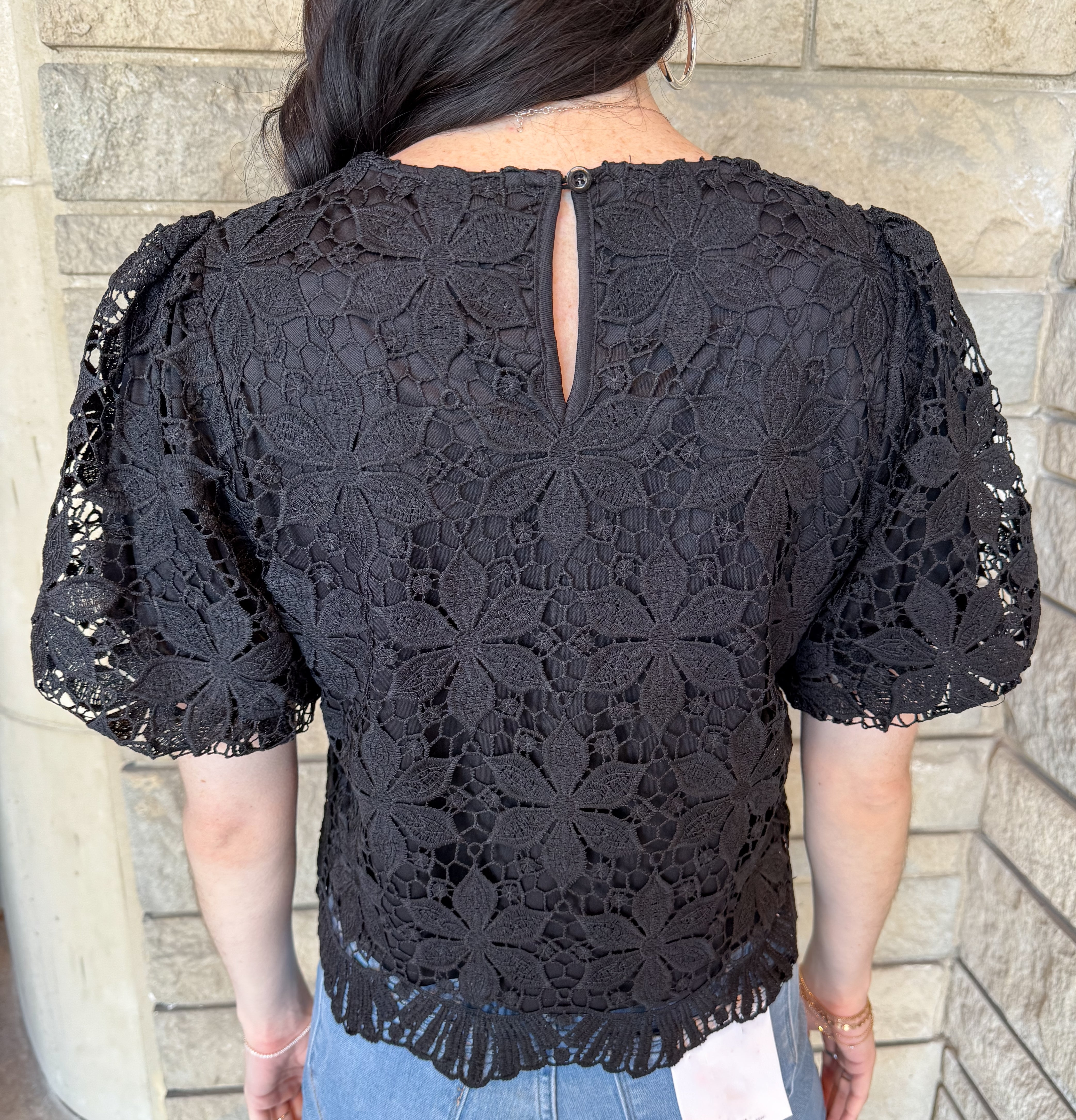 Portia Lace Overlay Top