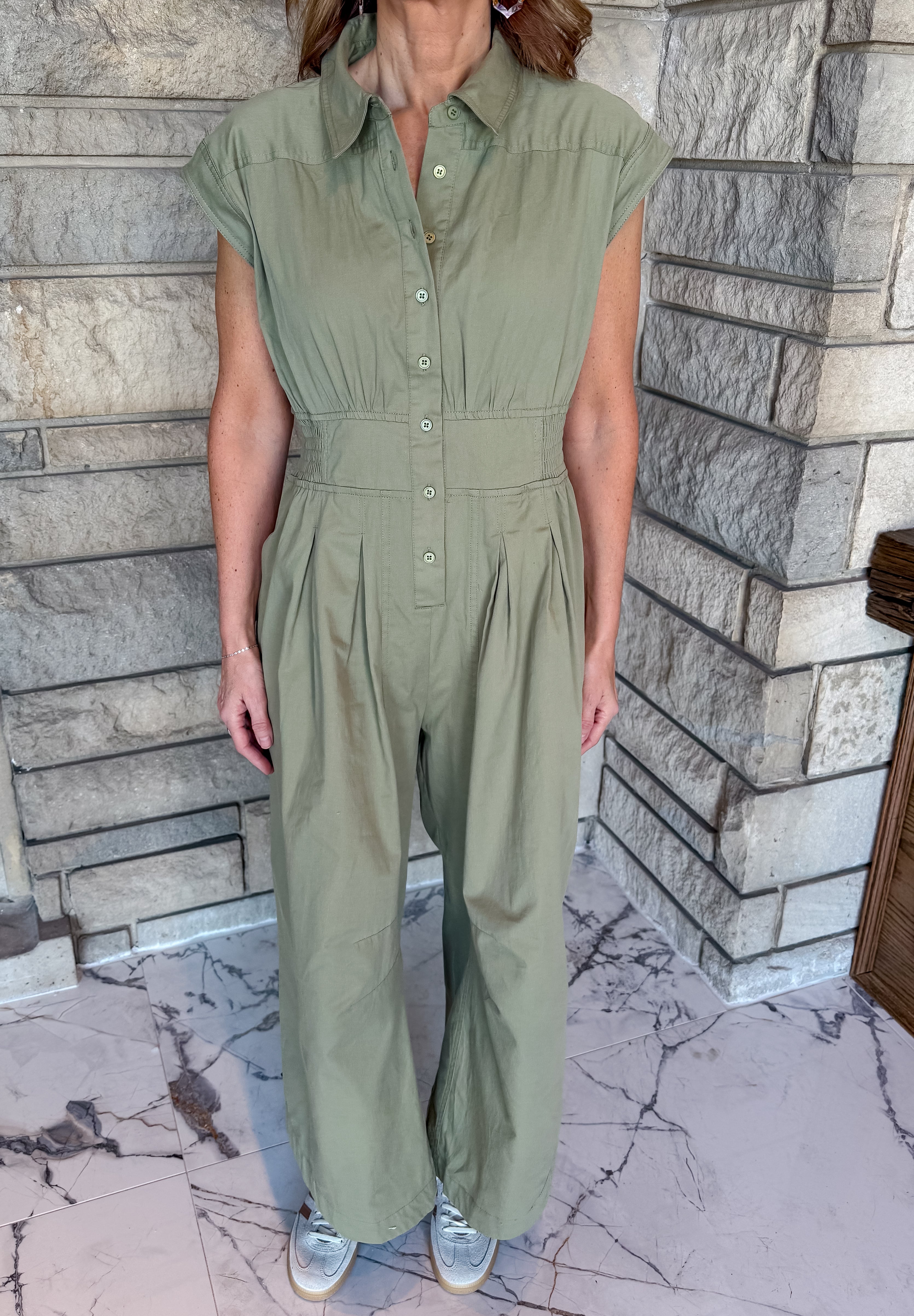Maisie Collared Cinch Leg Jumpsuit
