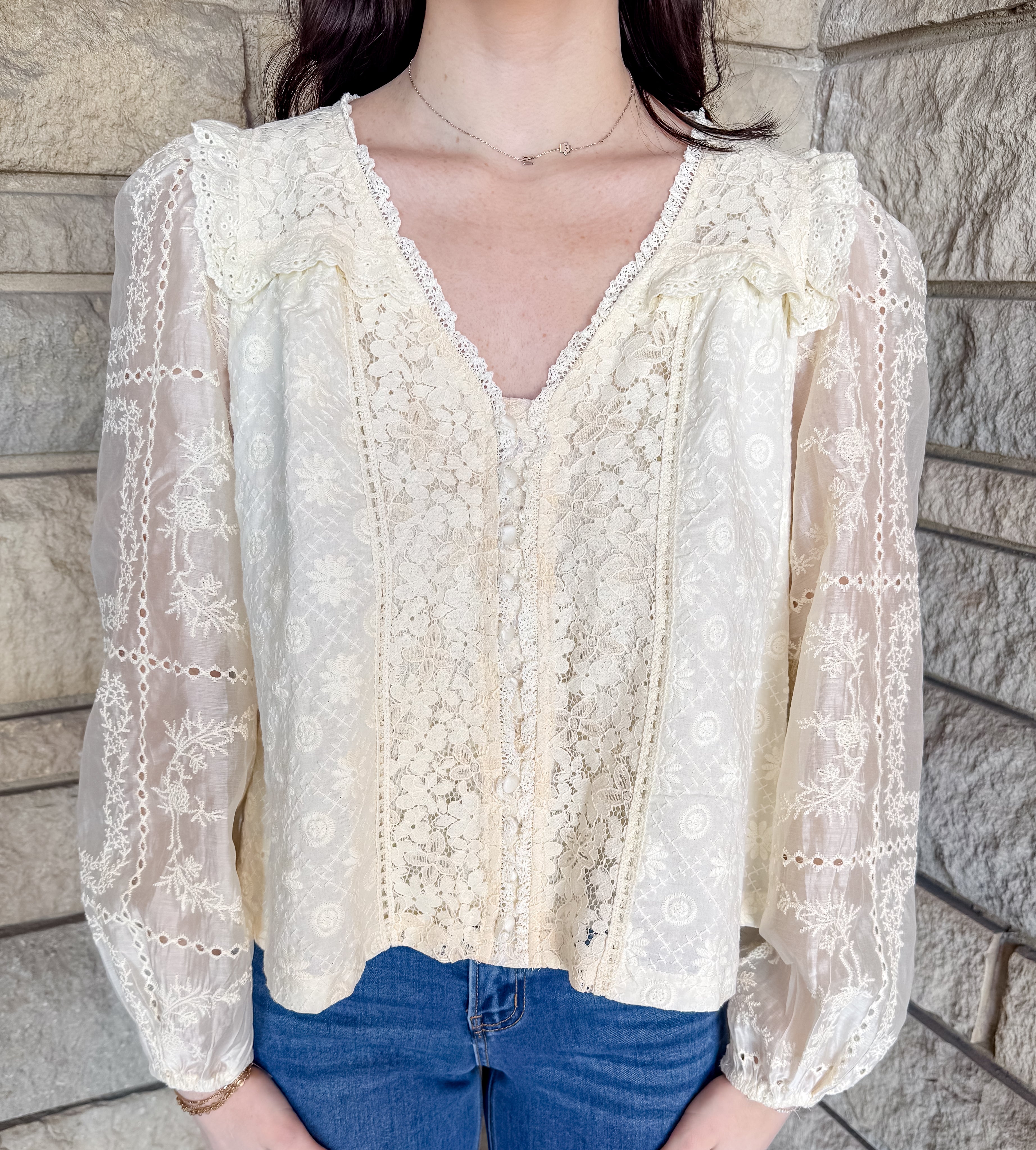 Rebecca Embroidered Lace Top