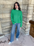 rolled neck cardigan
solid green button cardigan
button front cardigan