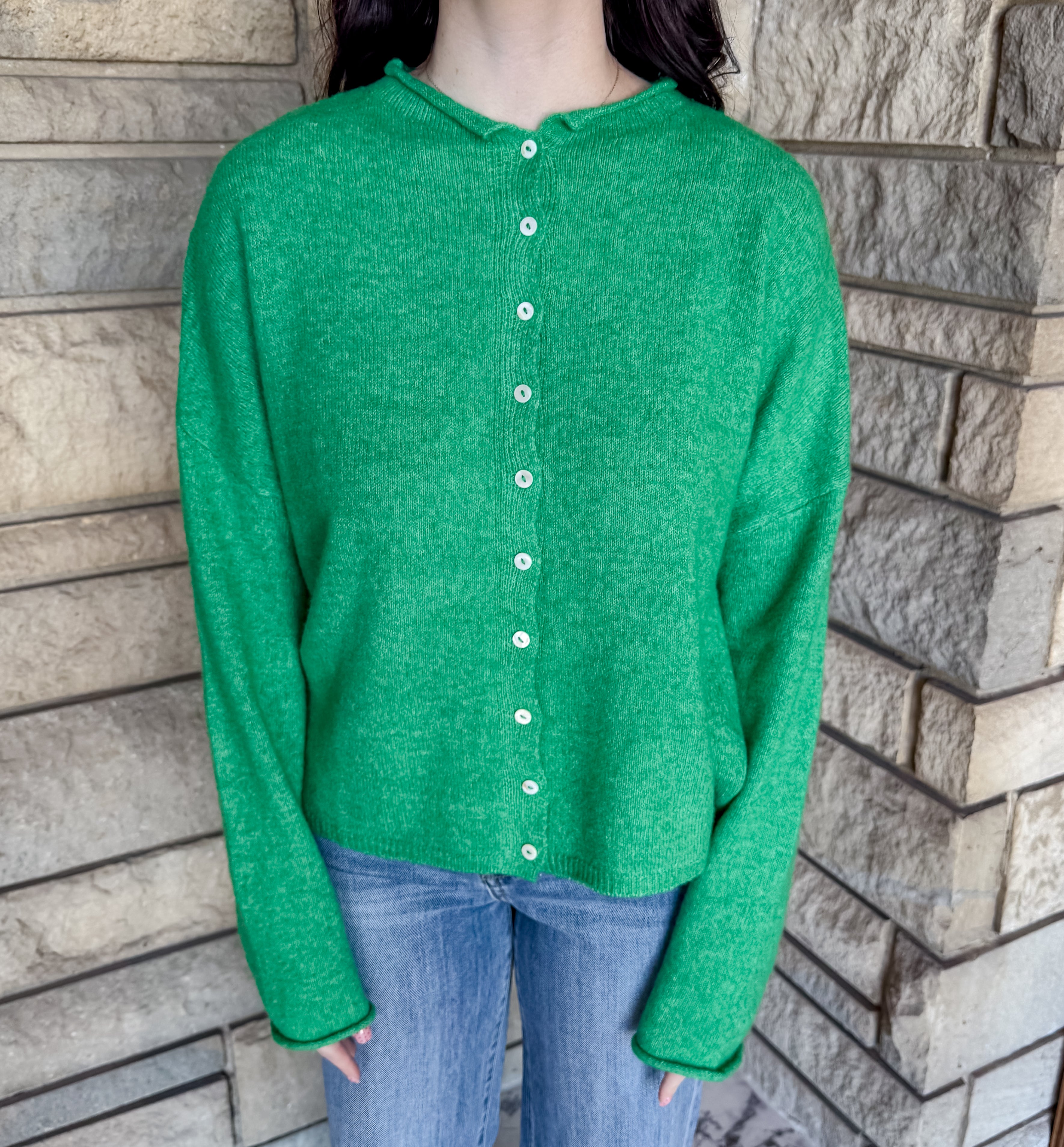 Gigi Rolled Edge Cardigan