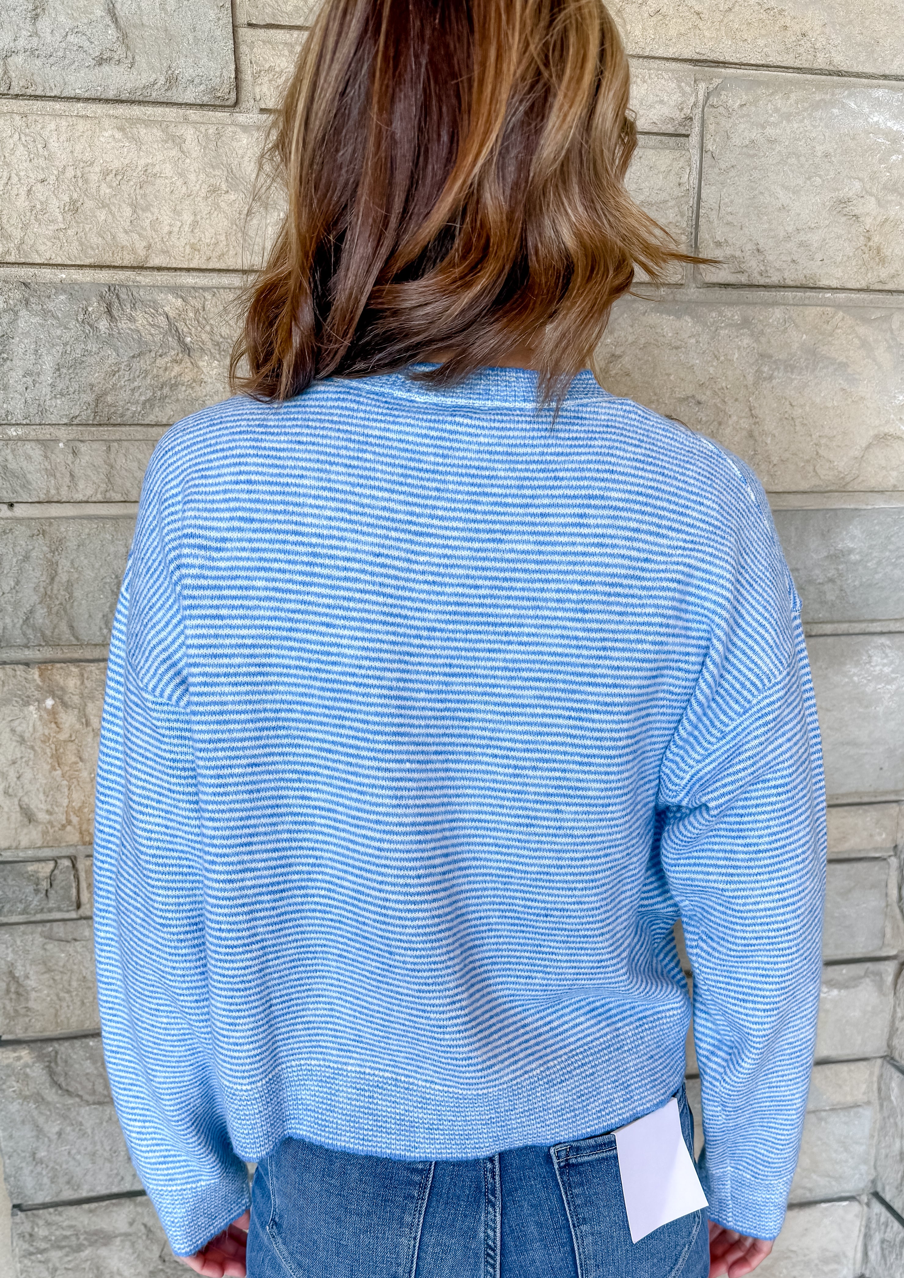 Mary Striped Crew Neck Cardigan