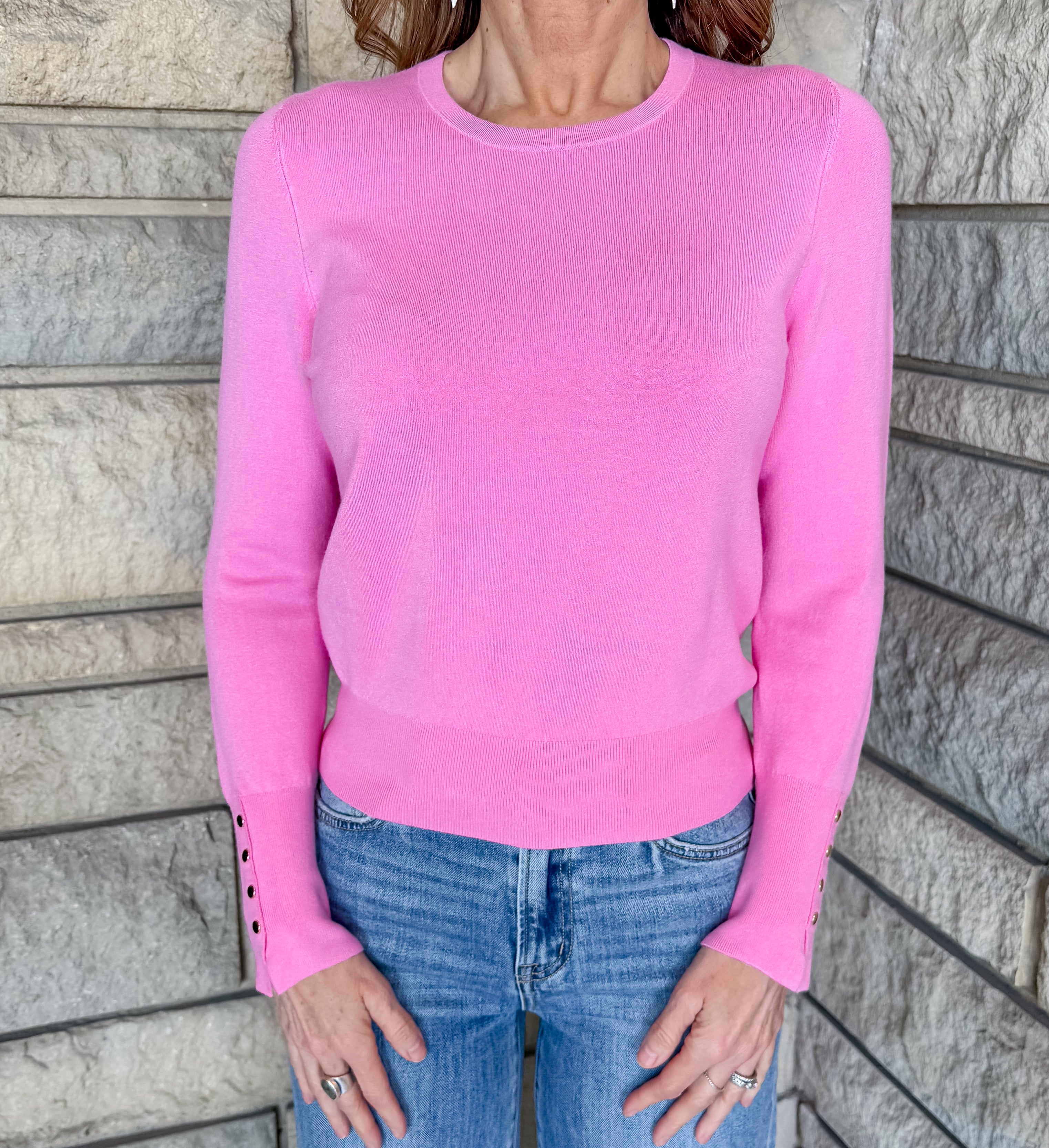 Kelly Button Cuff Sweater