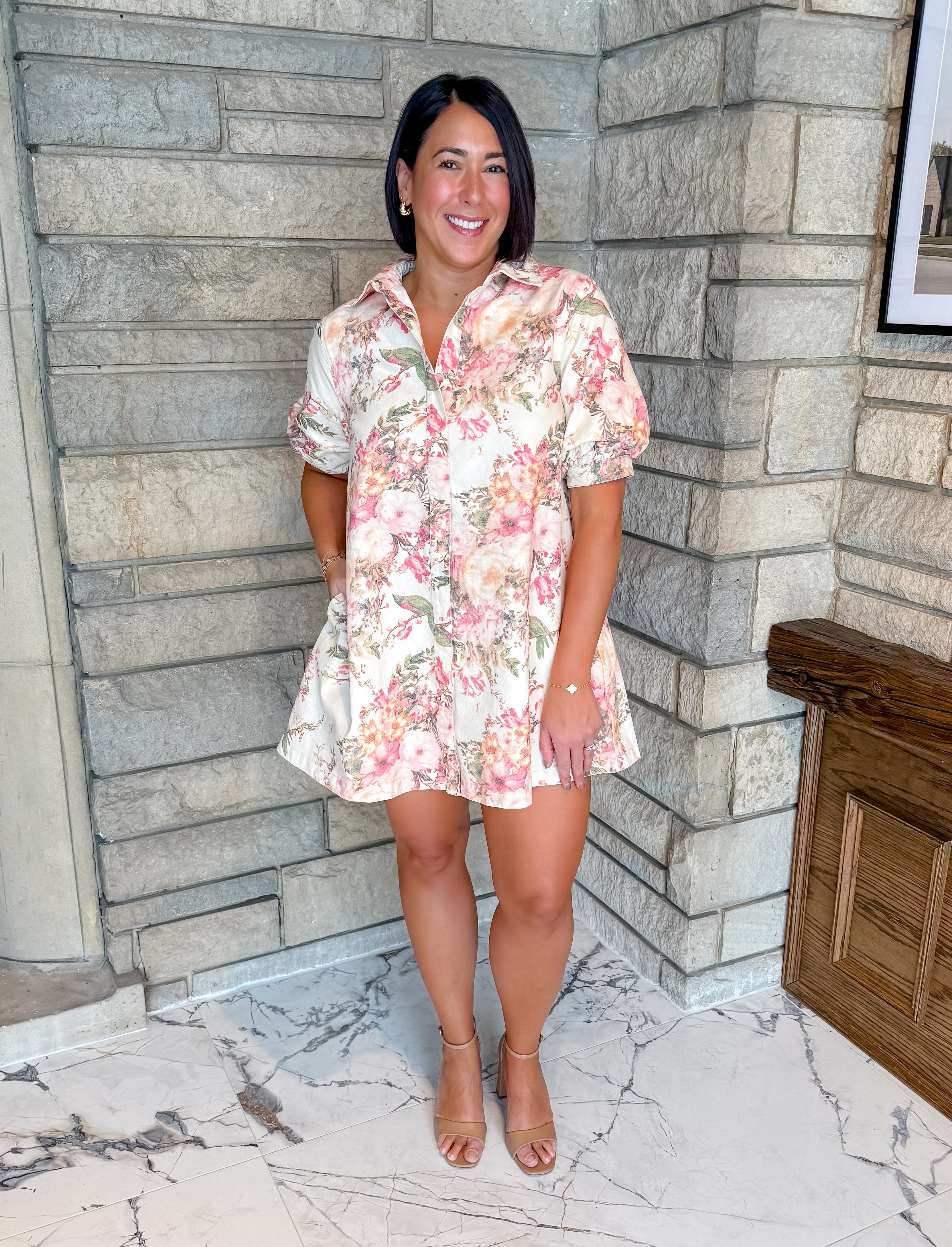 Willow Washed Floral Shirt Dress