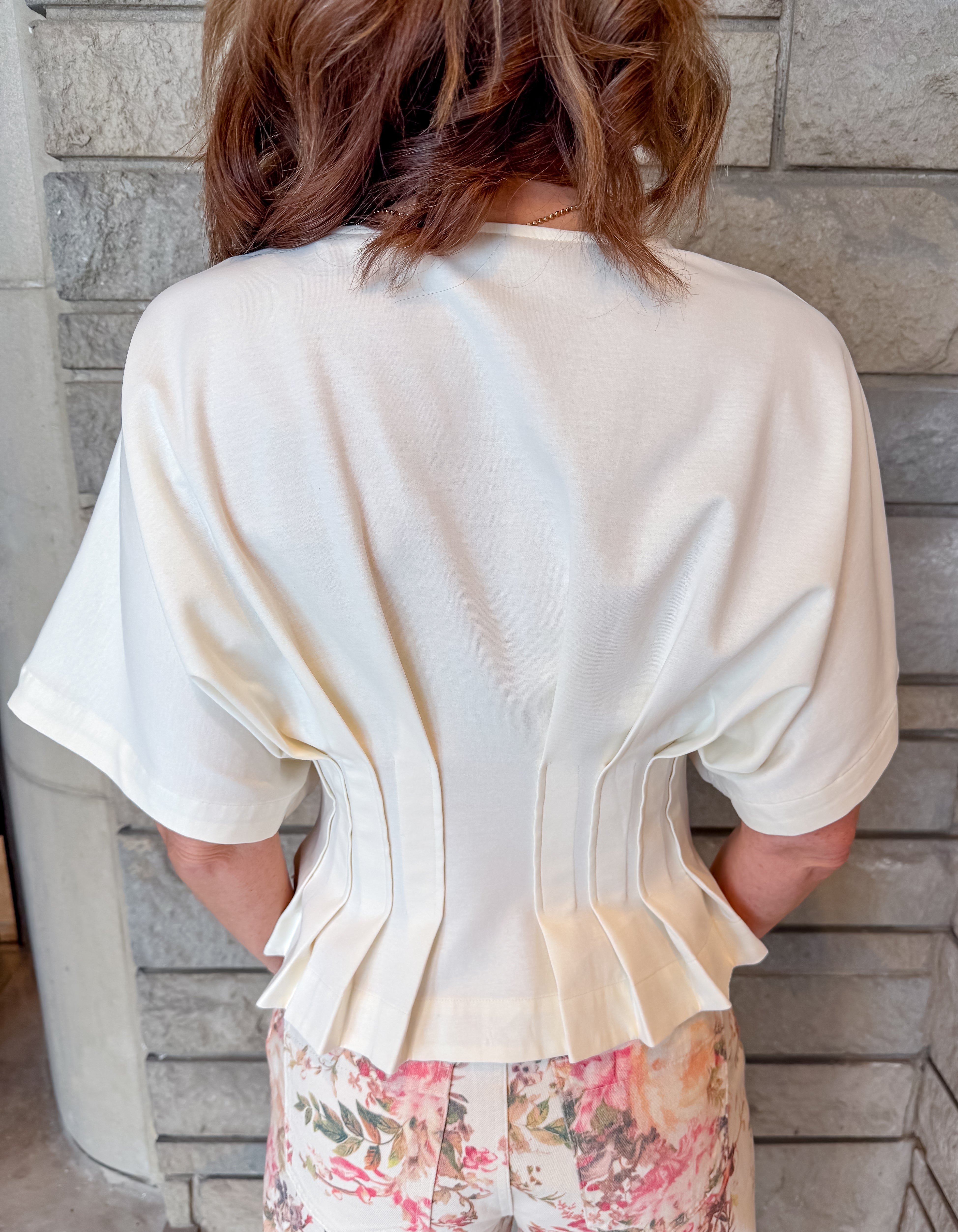 Fiona Pleated V-Neck Top