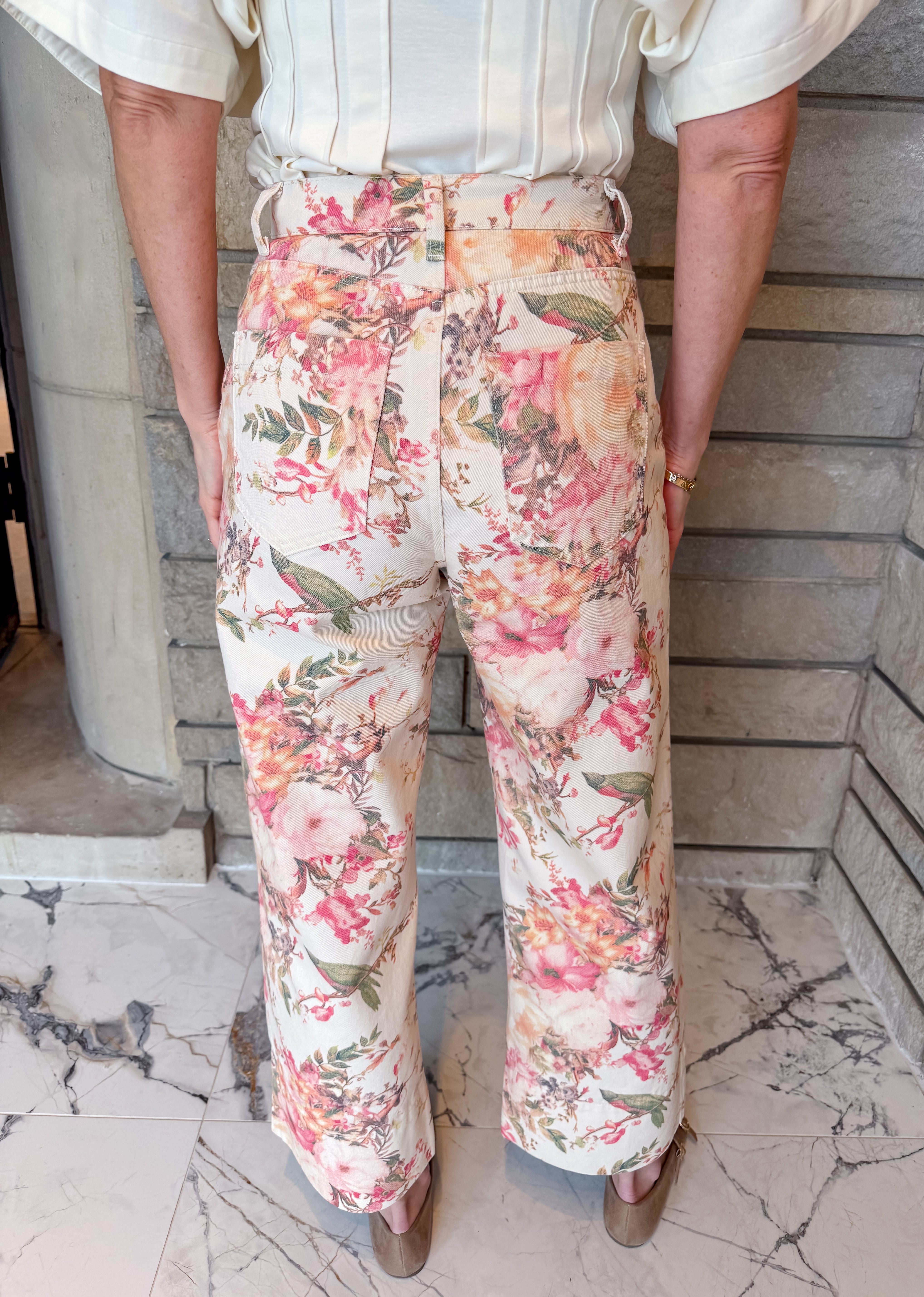 Annie Floral Patch Pocket Pants