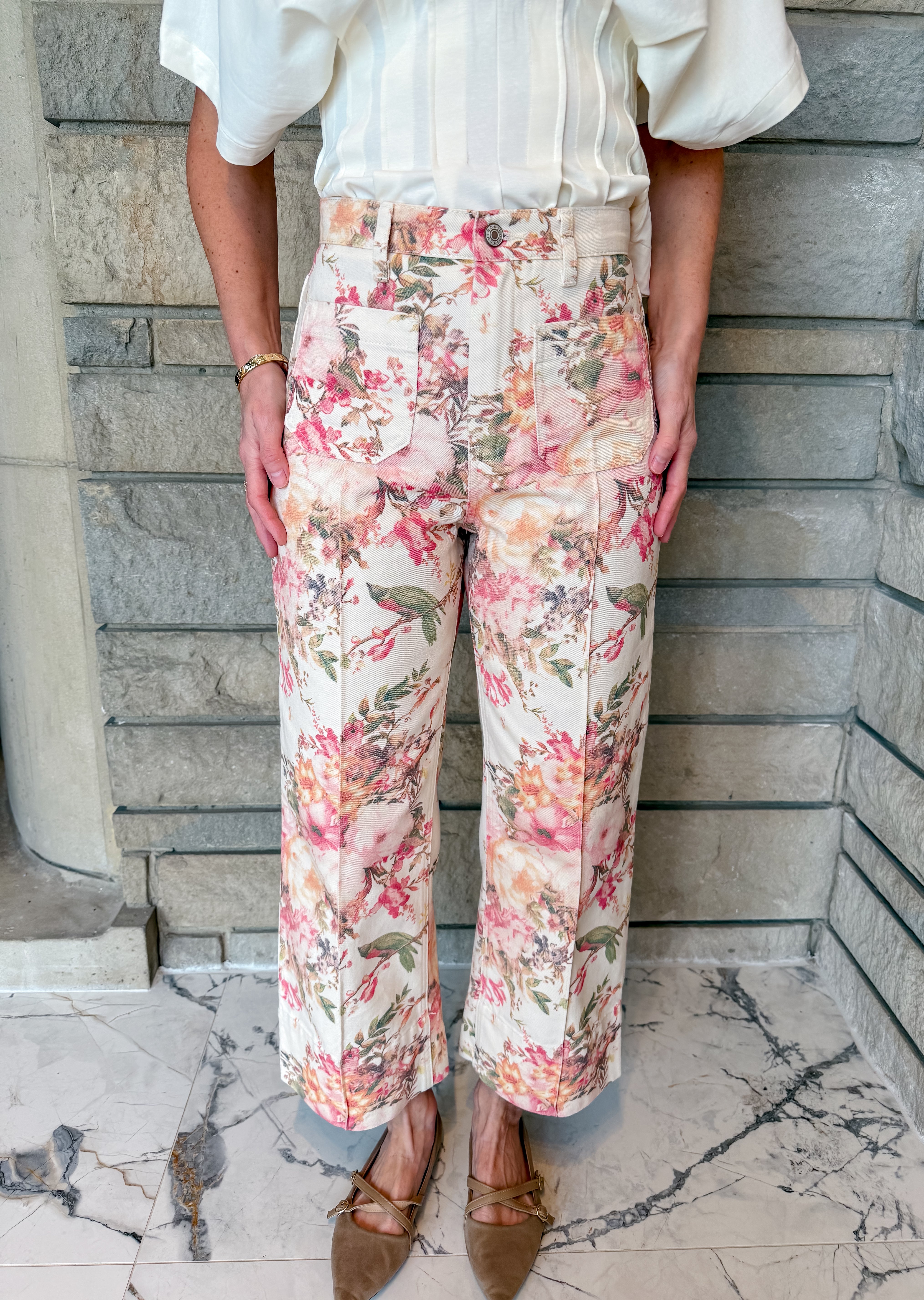 Annie Floral Patch Pocket Pants