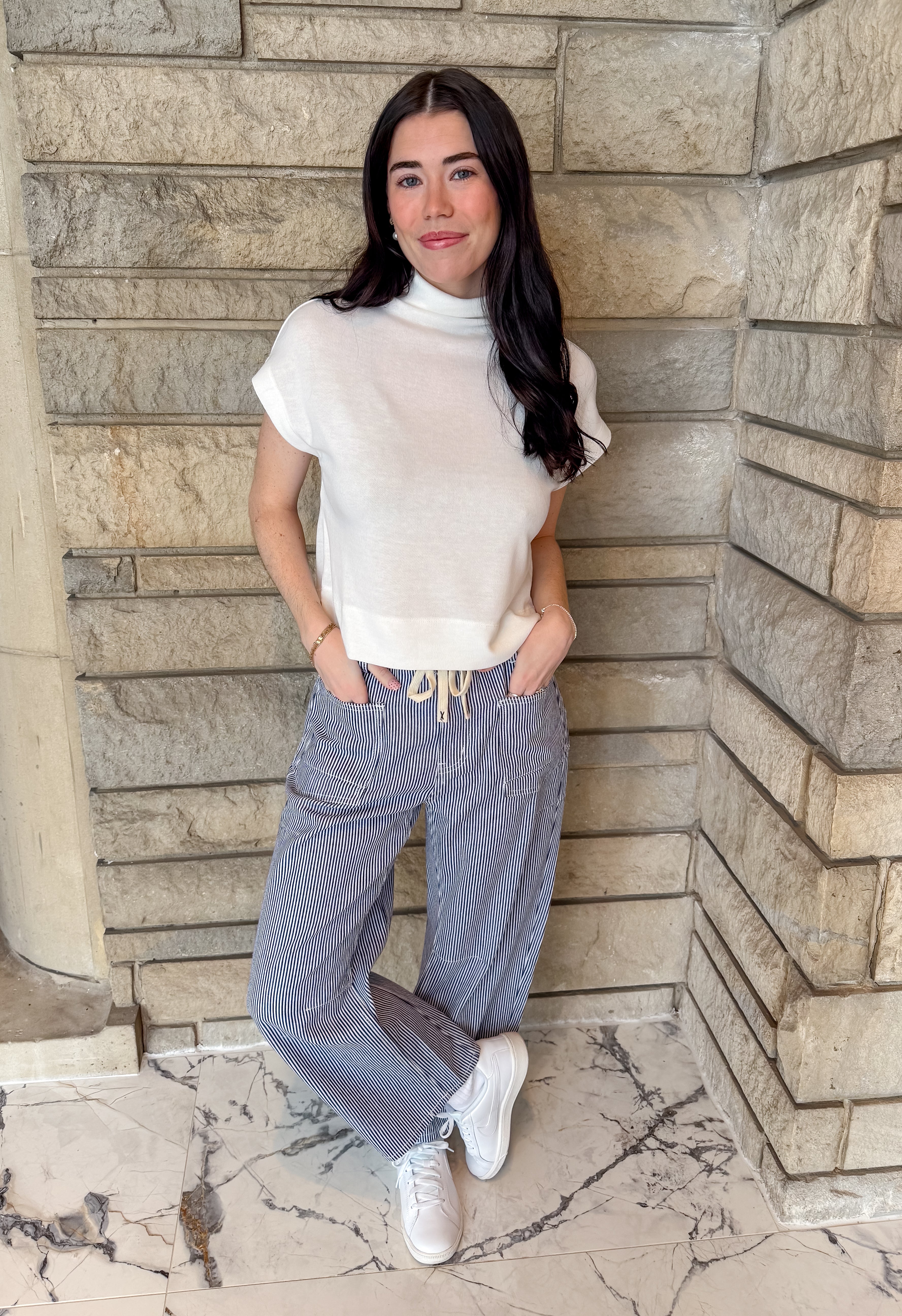 Carol Striped Barrel Pants