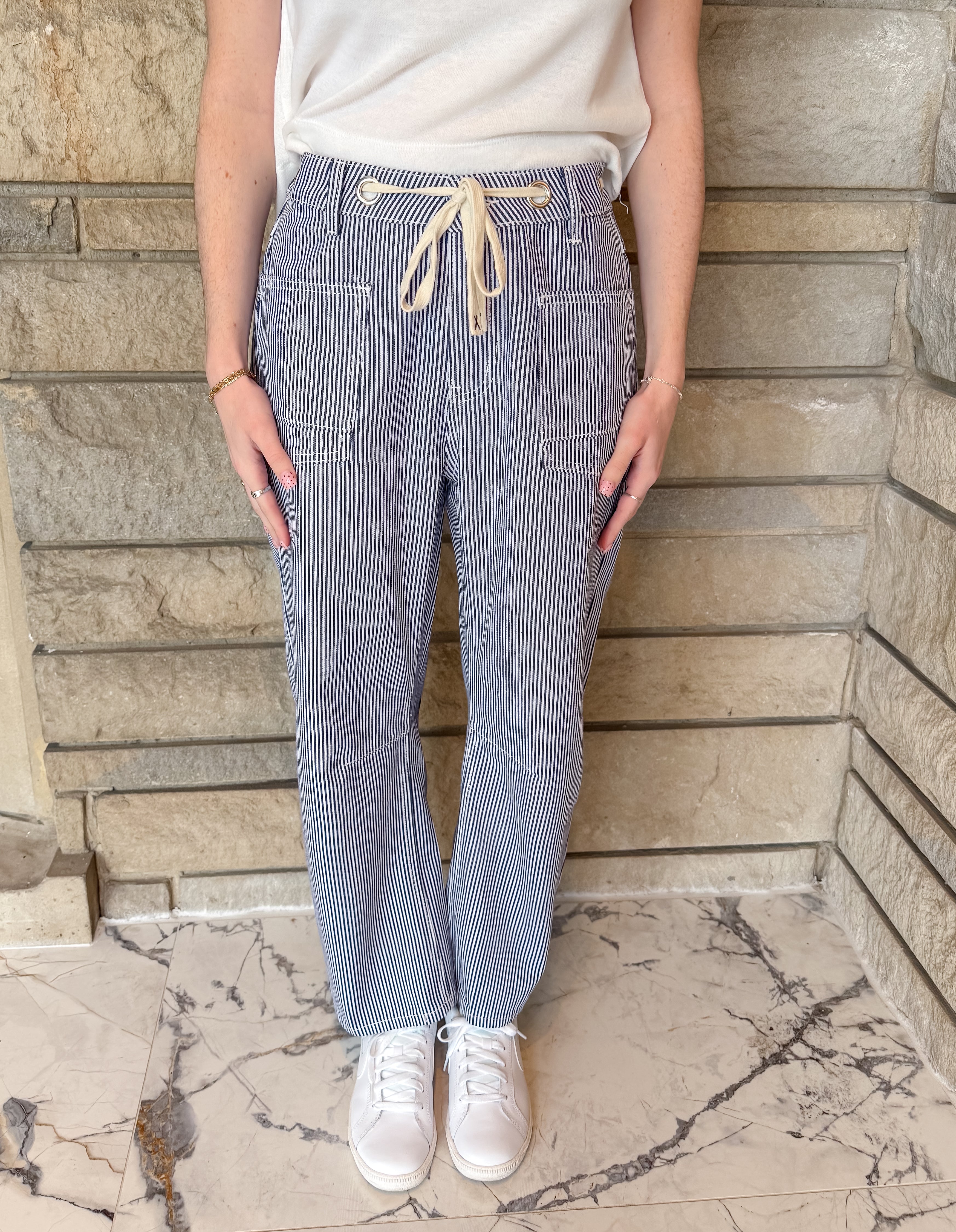 Carol Striped Barrel Pants