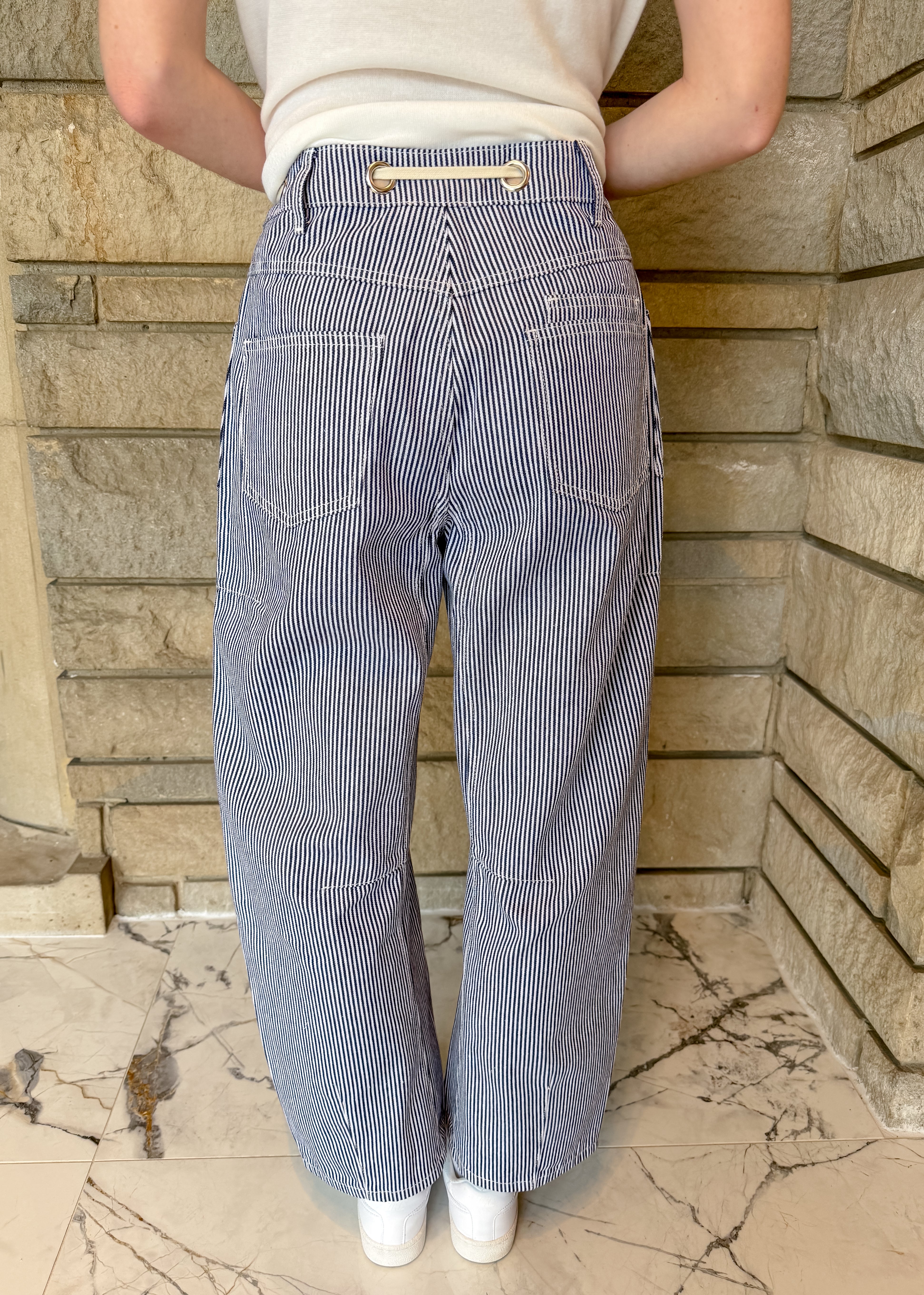 Carol Striped Barrel Pants