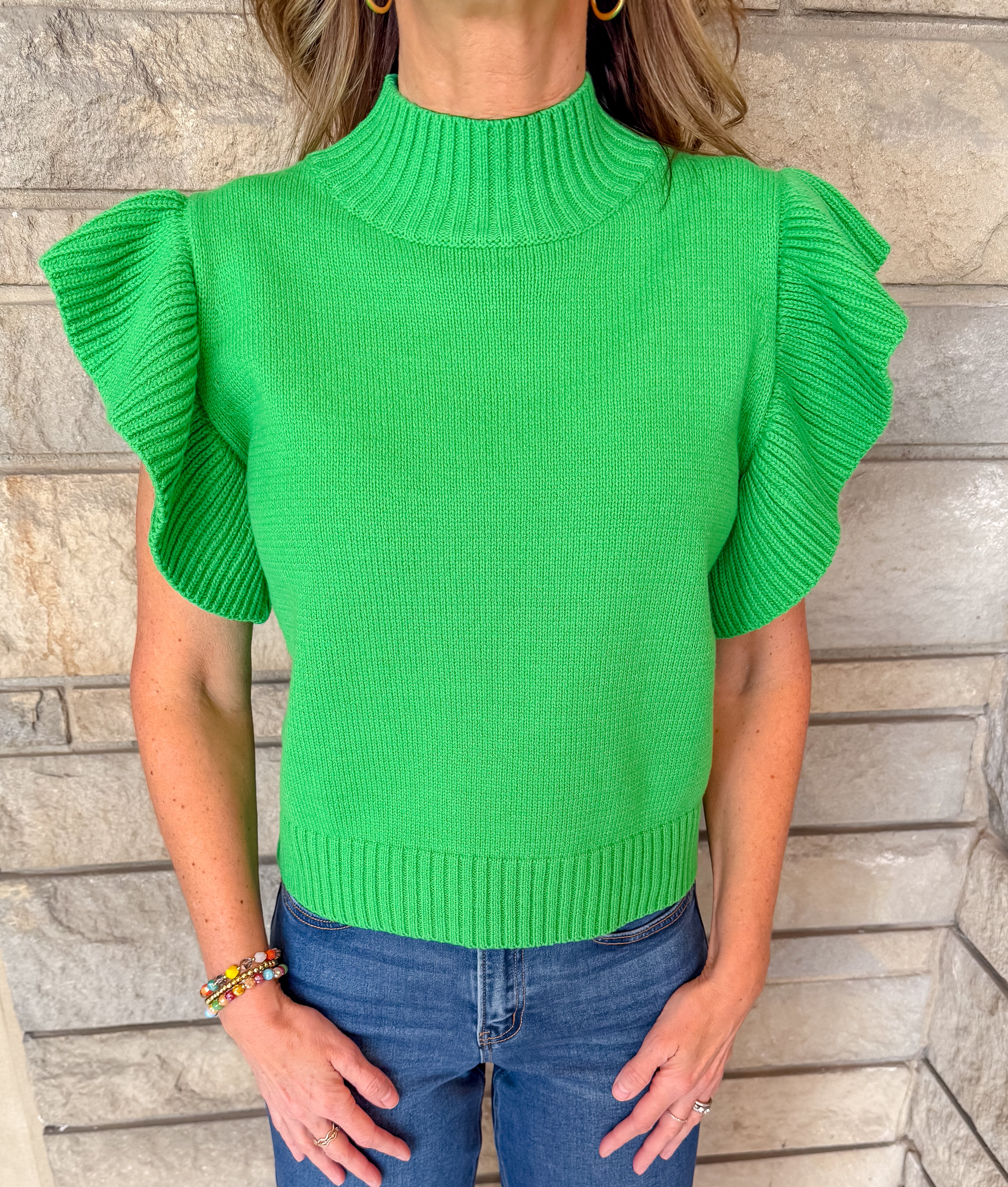 Natalie Mock Flutter Sweater