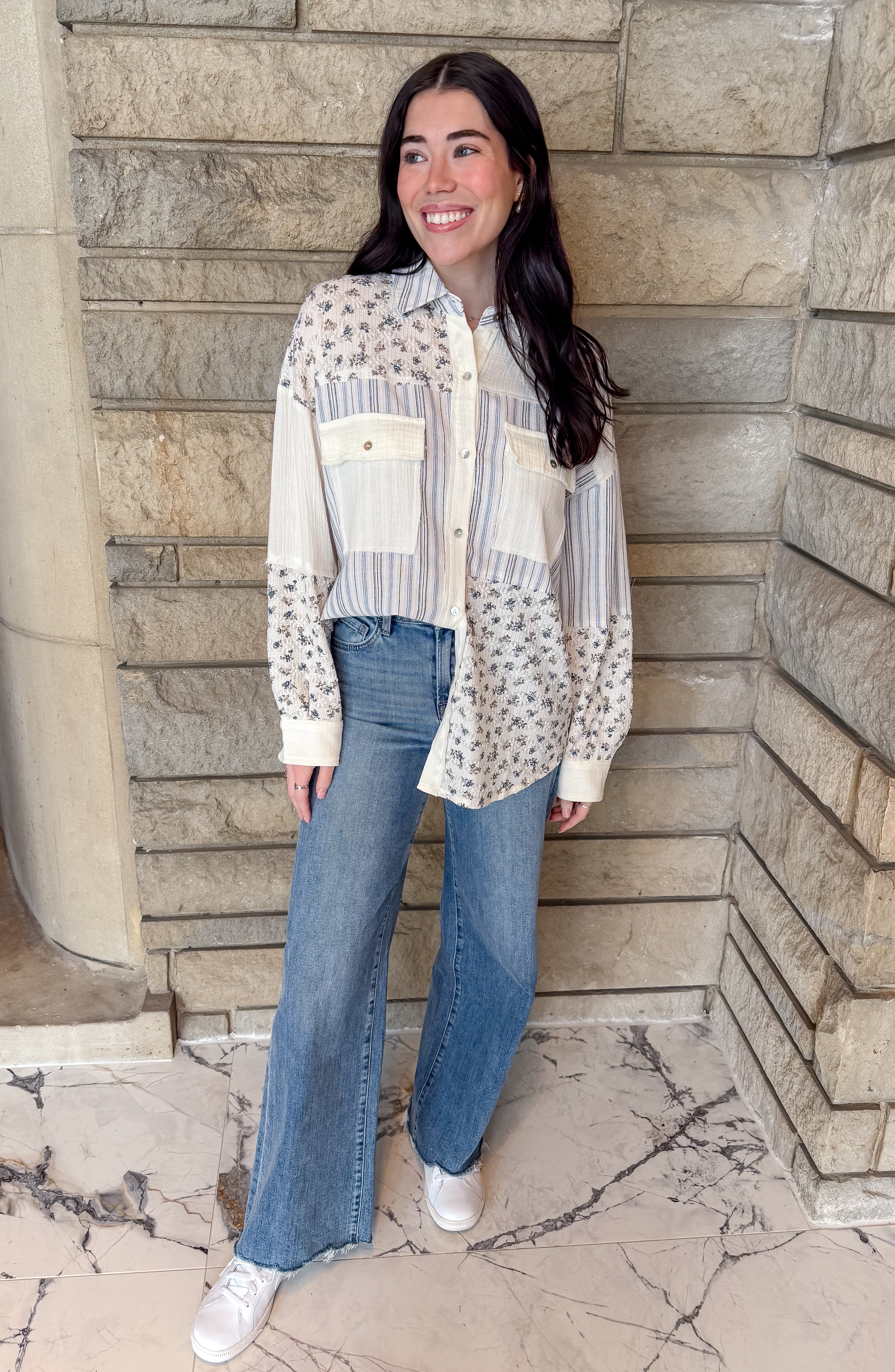 Sophie Mix Media Button Top