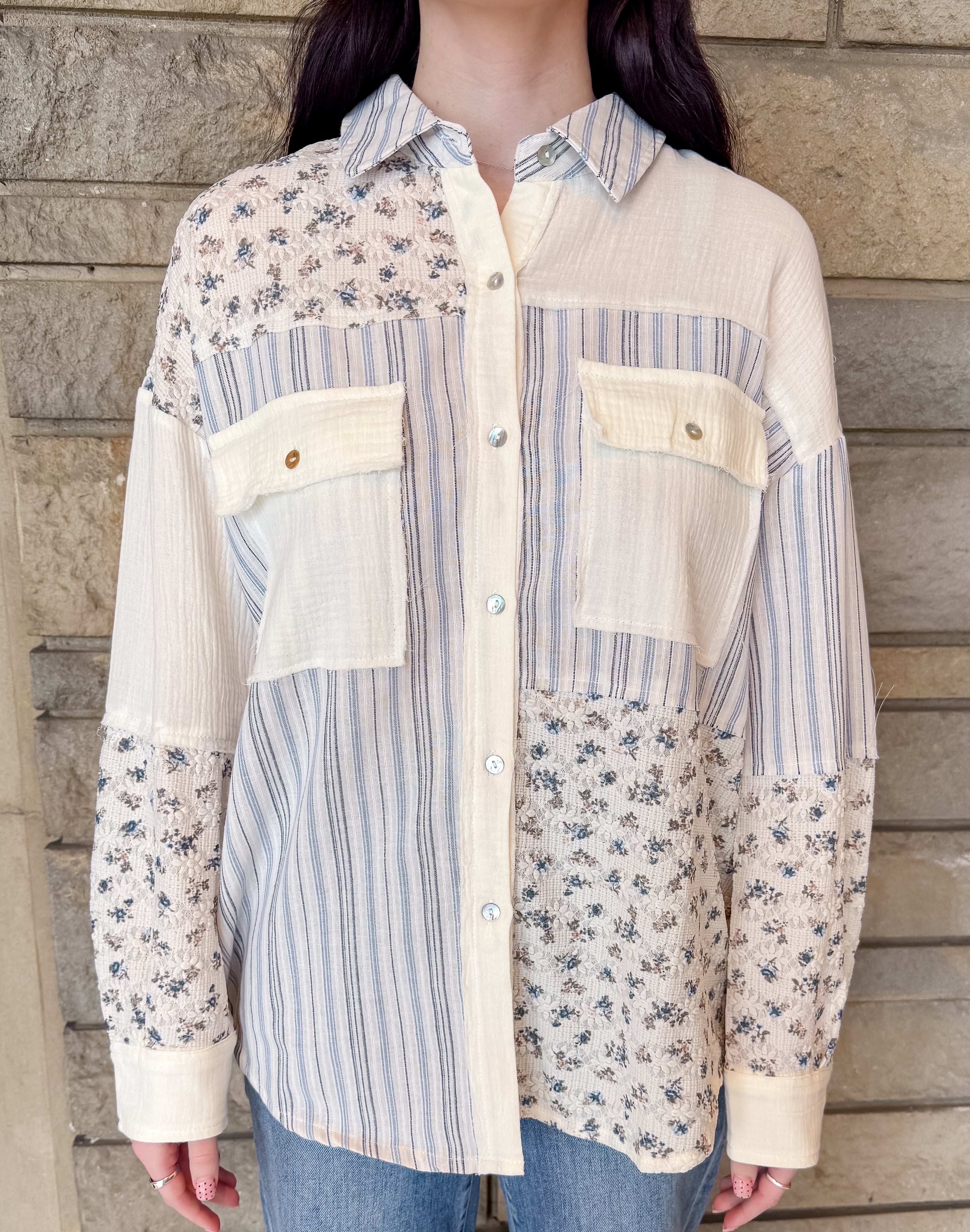 Sophie Mix Media Button Top