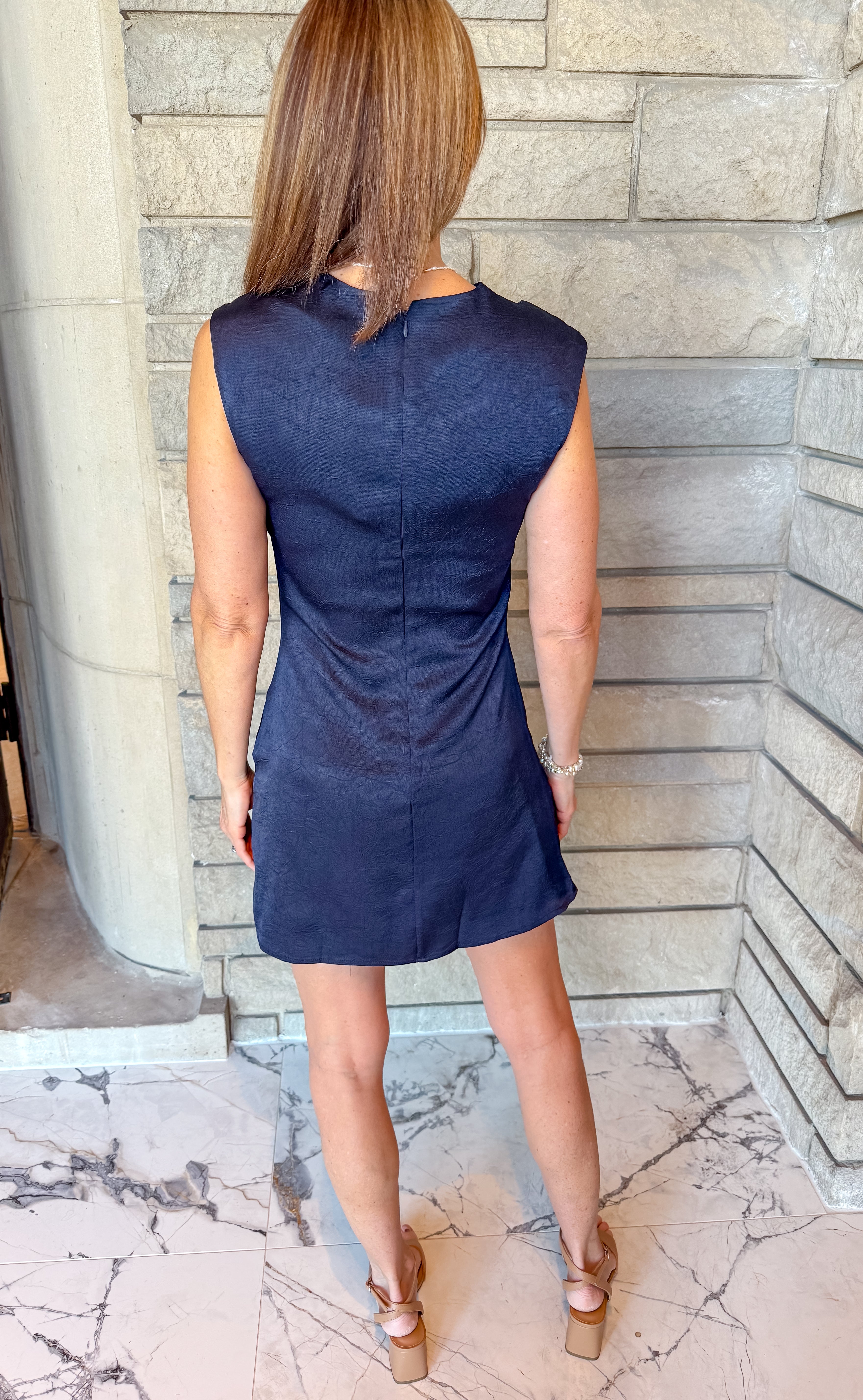 Rosemary Cowl Neck Ruched Dress