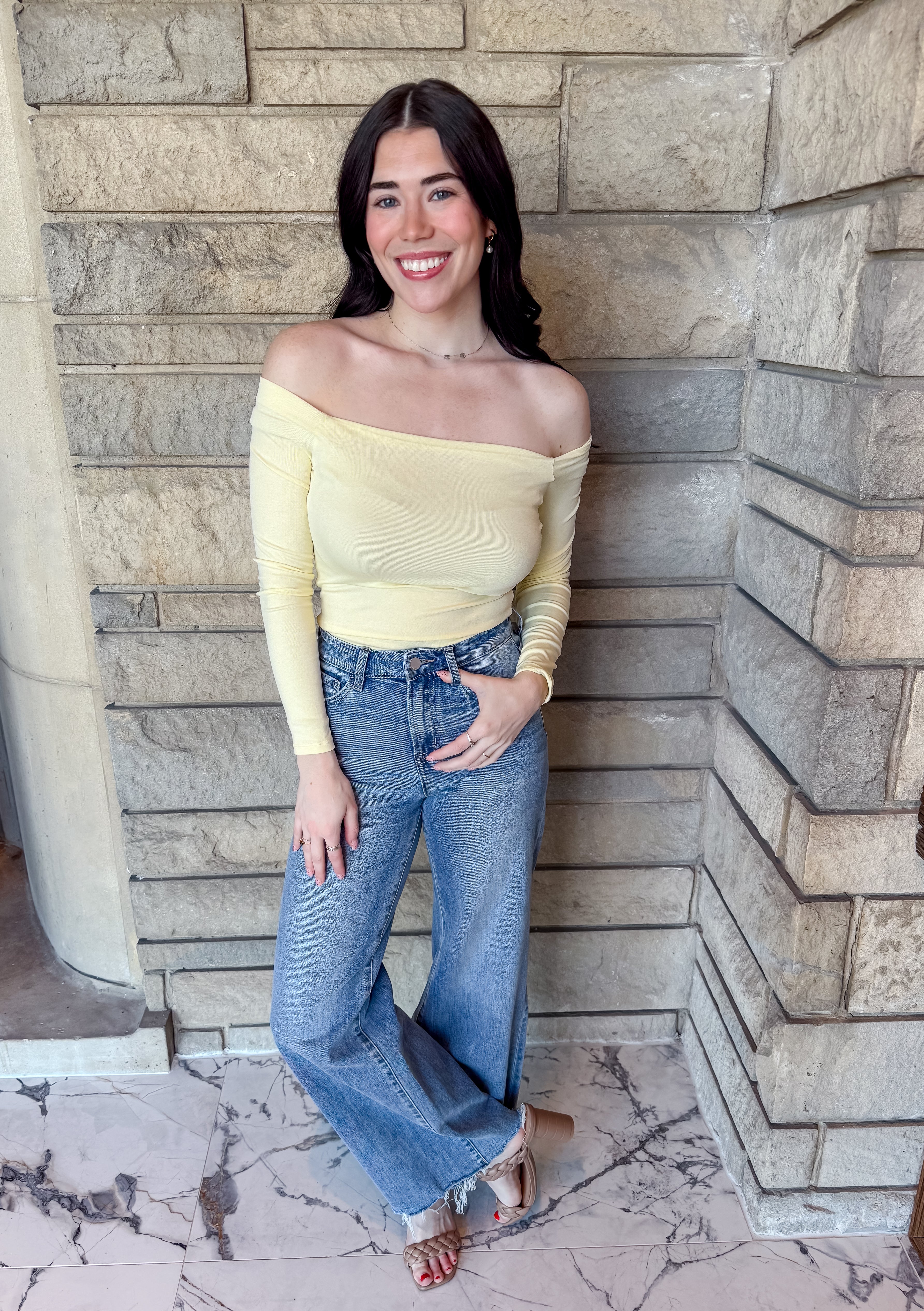 Pepper Fitted Off The Shoulder Top