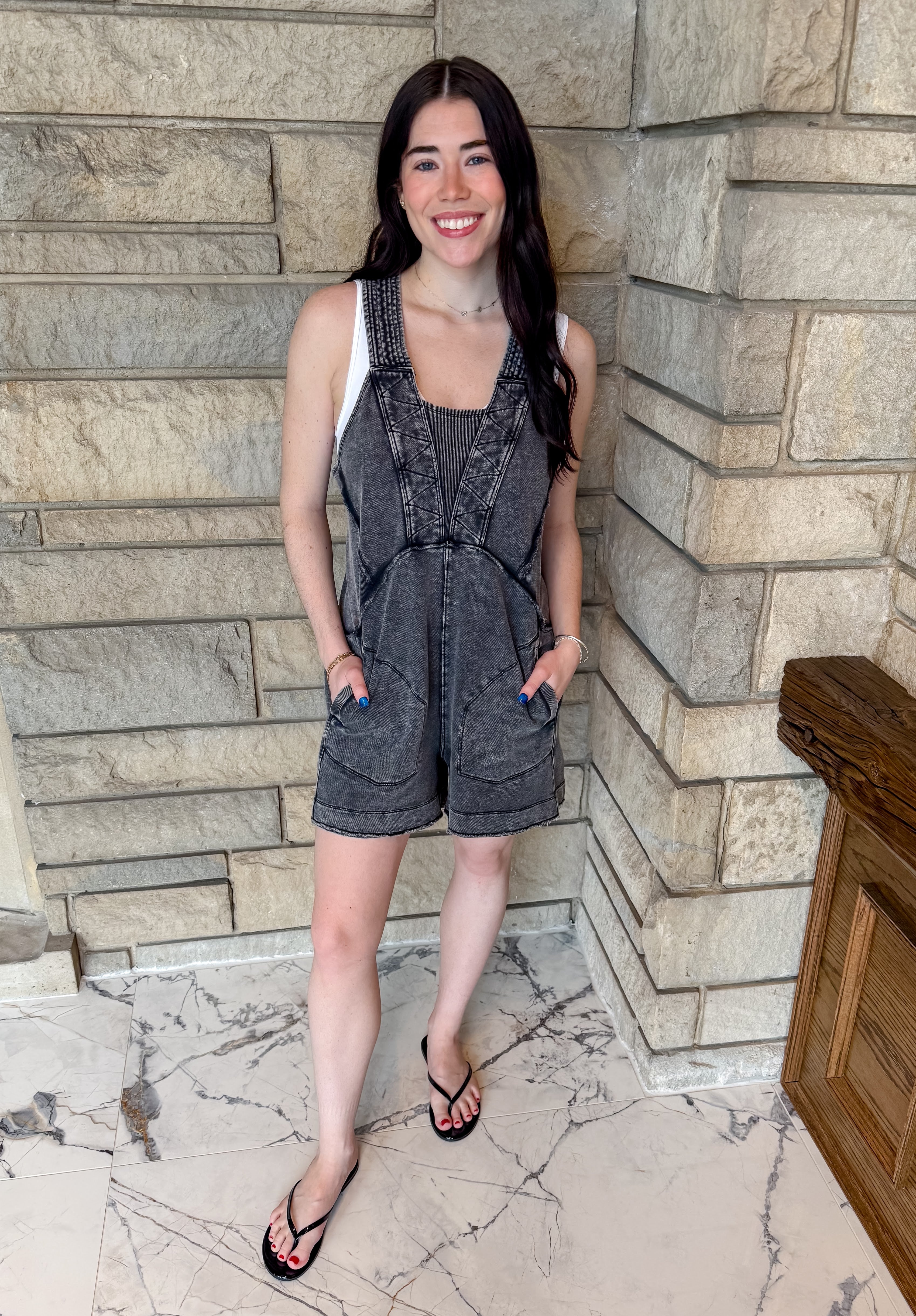 Candy Washed Terry Romper