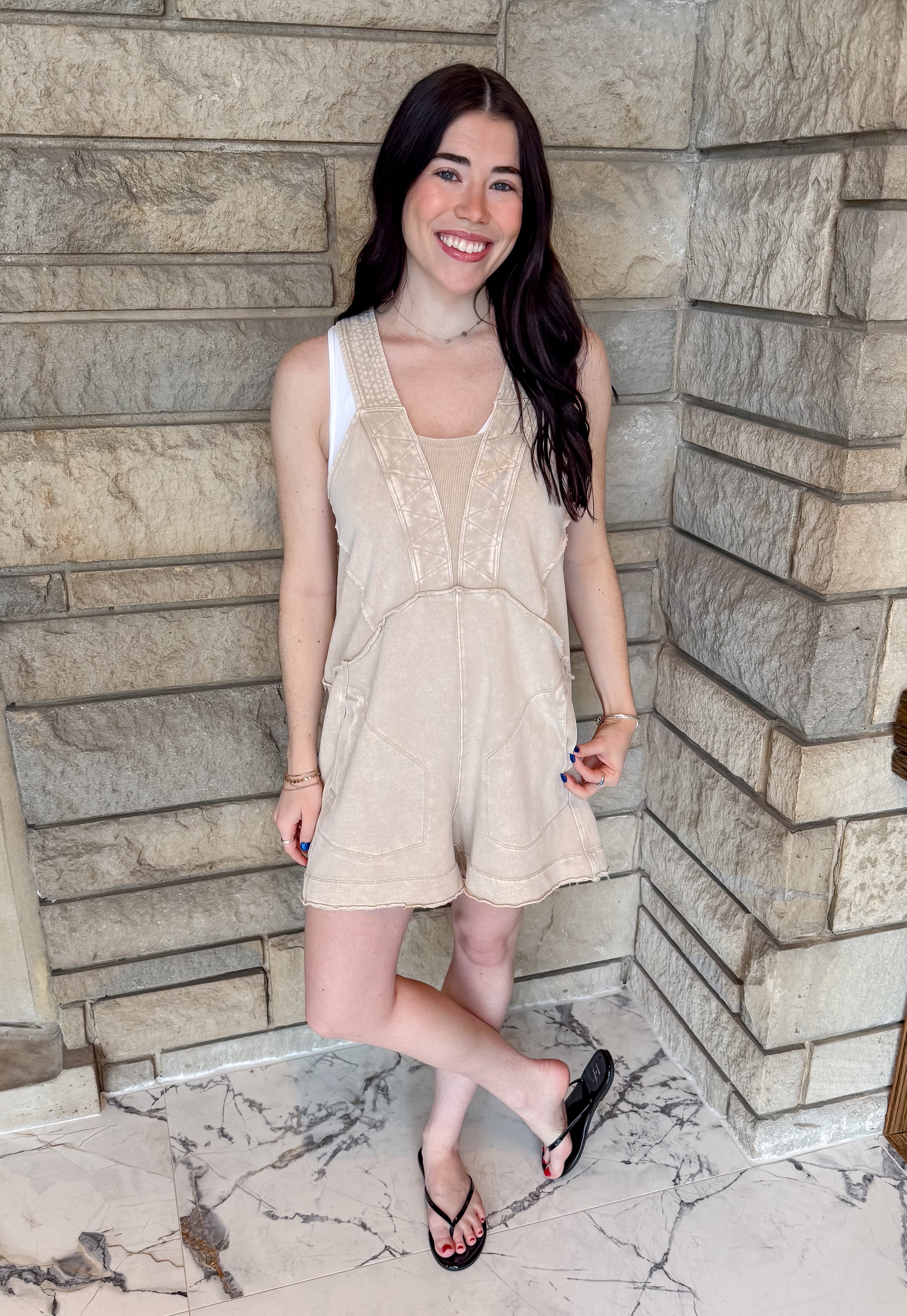 Candy Washed Terry Romper