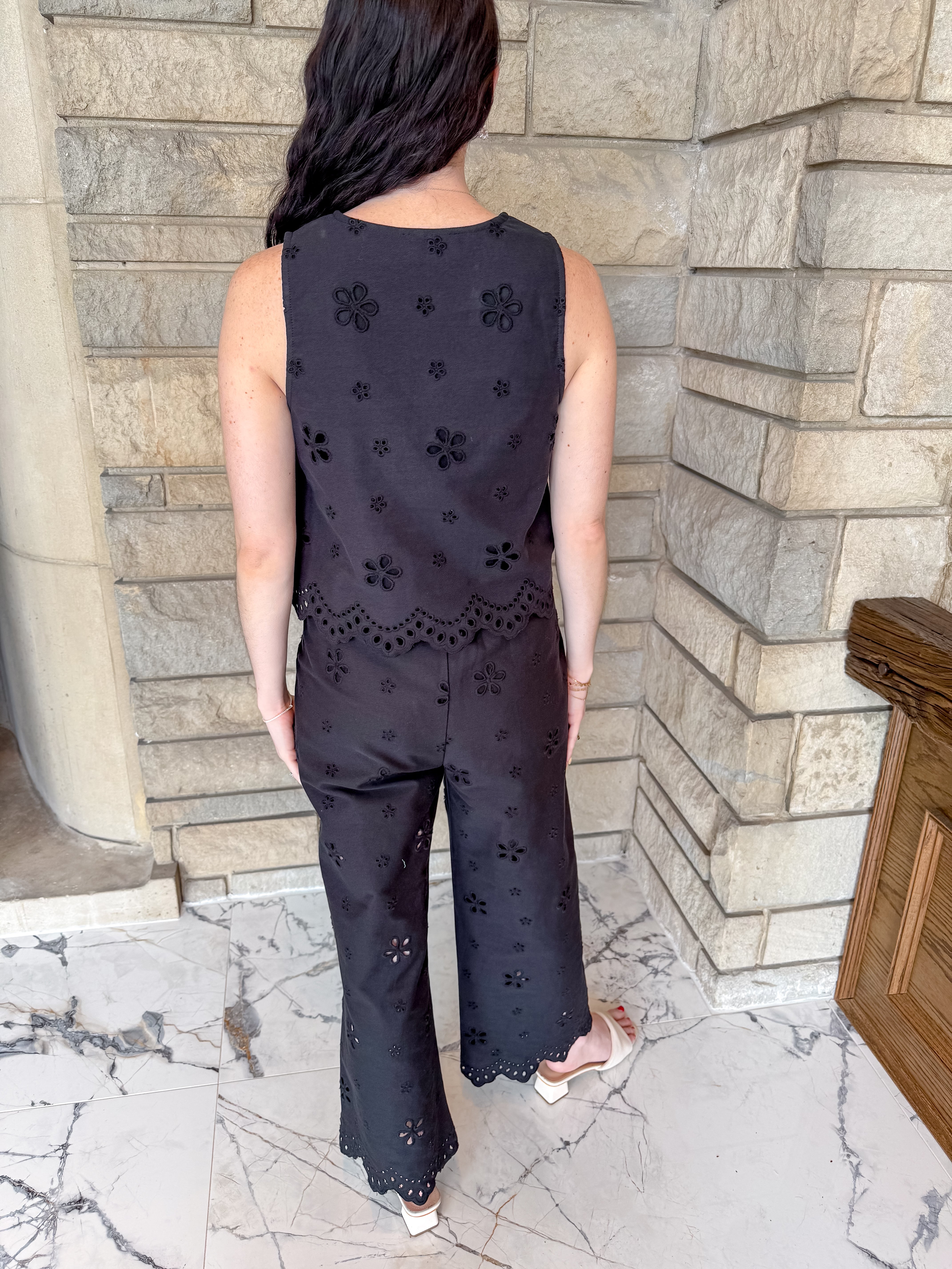 Gina Eyelet Pants Set