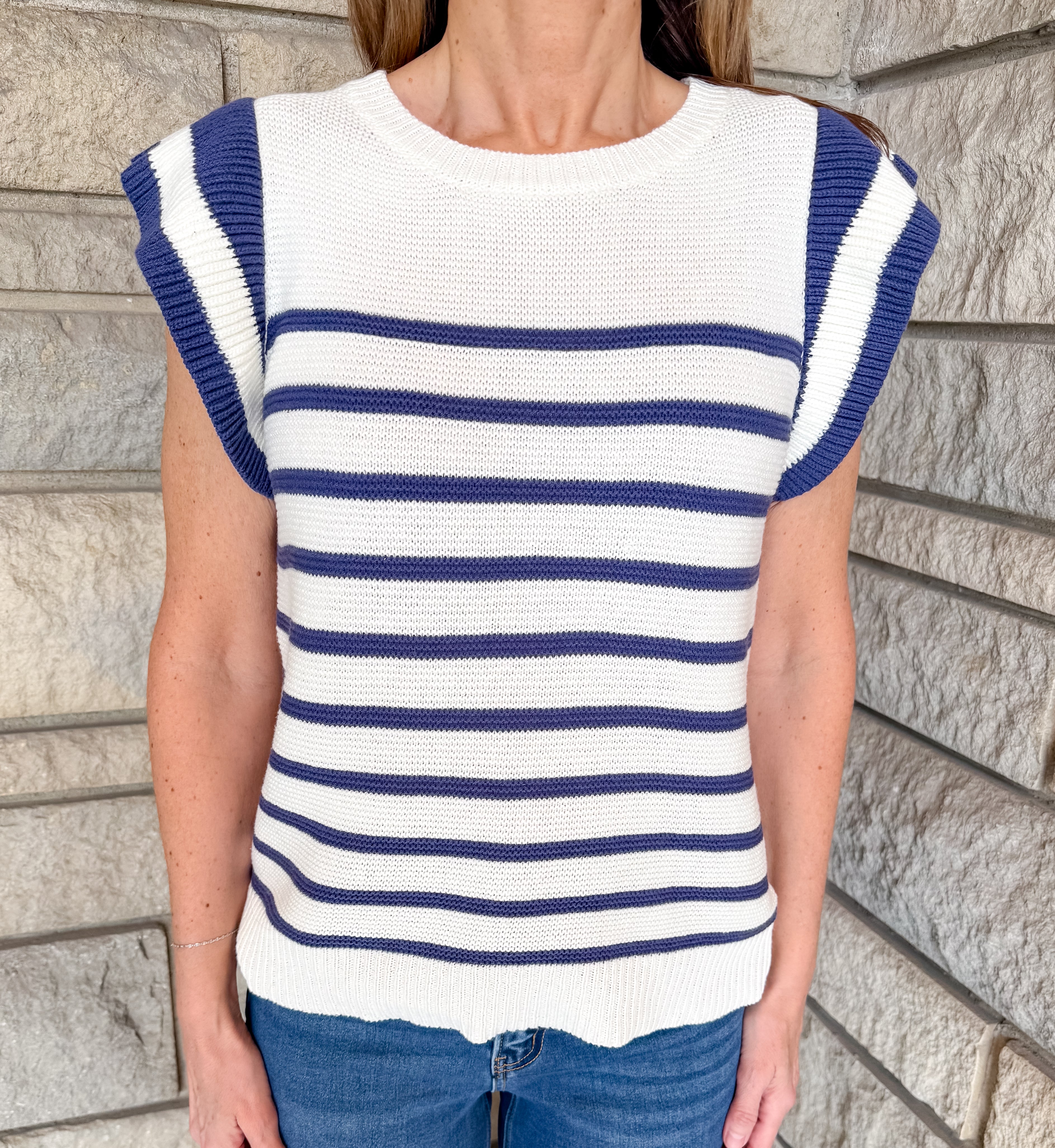 Blaire Striped Ruffle Sweater