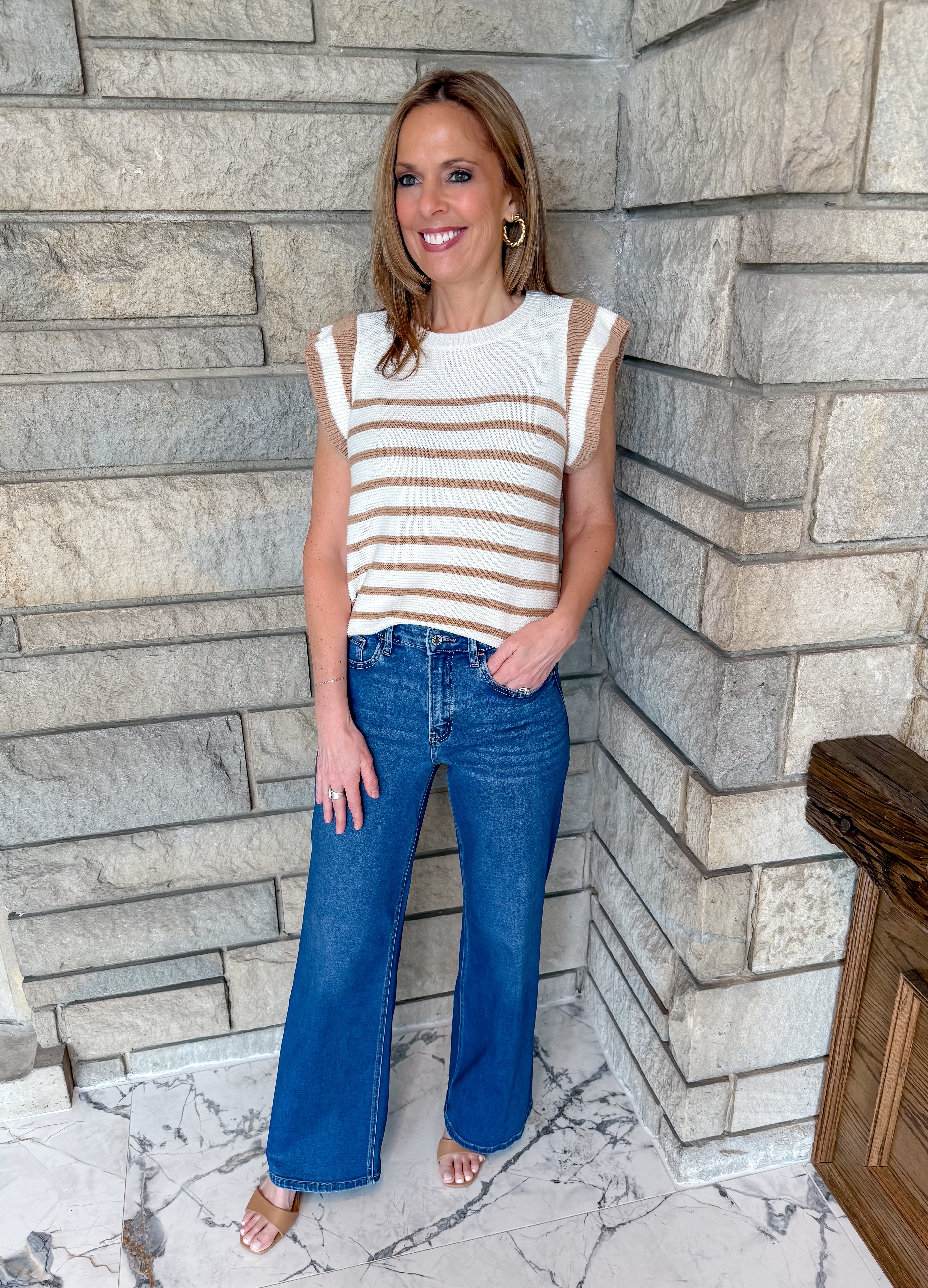 Blaire Striped Ruffle Sweater