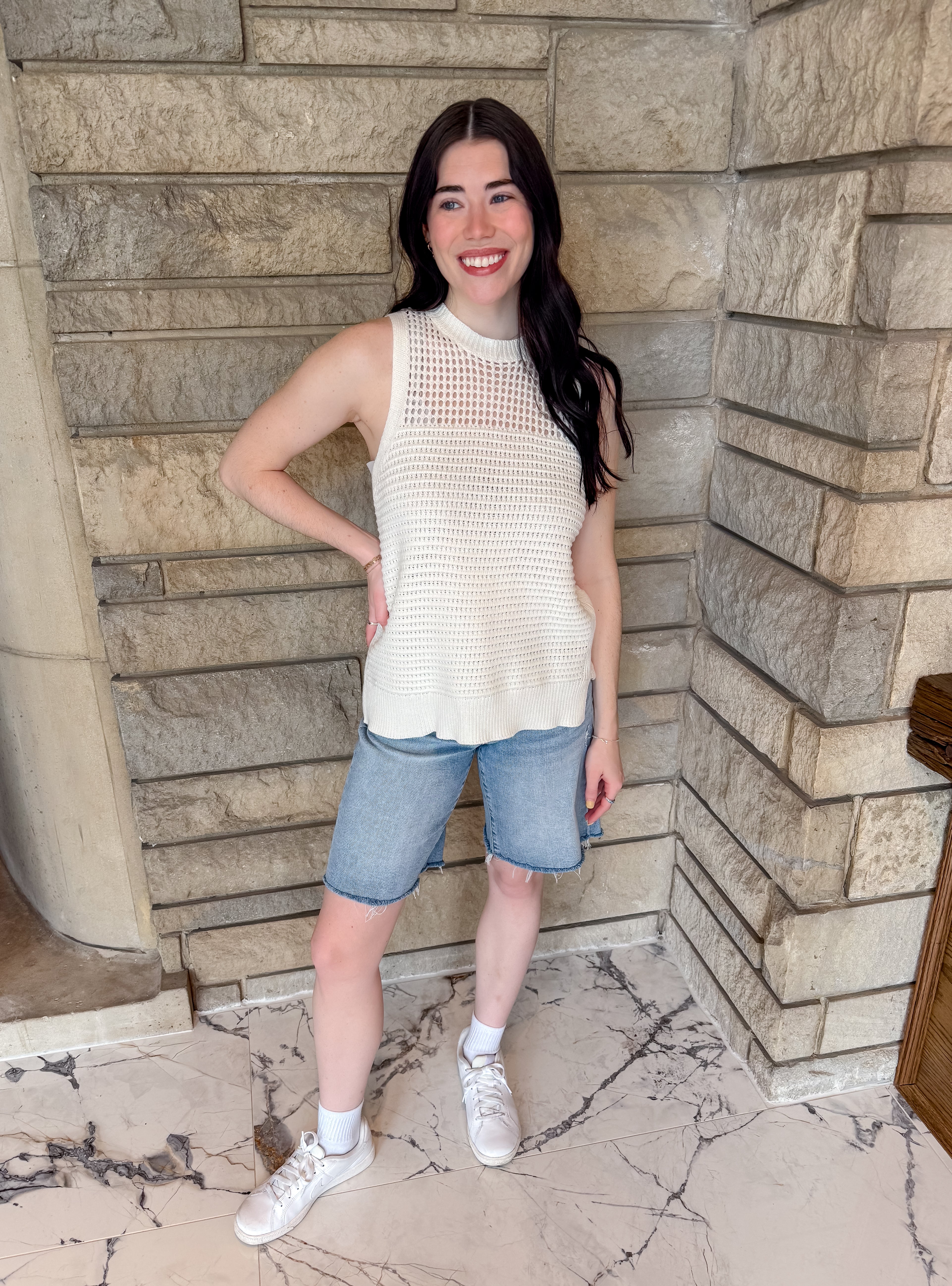 Carolyn Textured Sleeveless Sweater