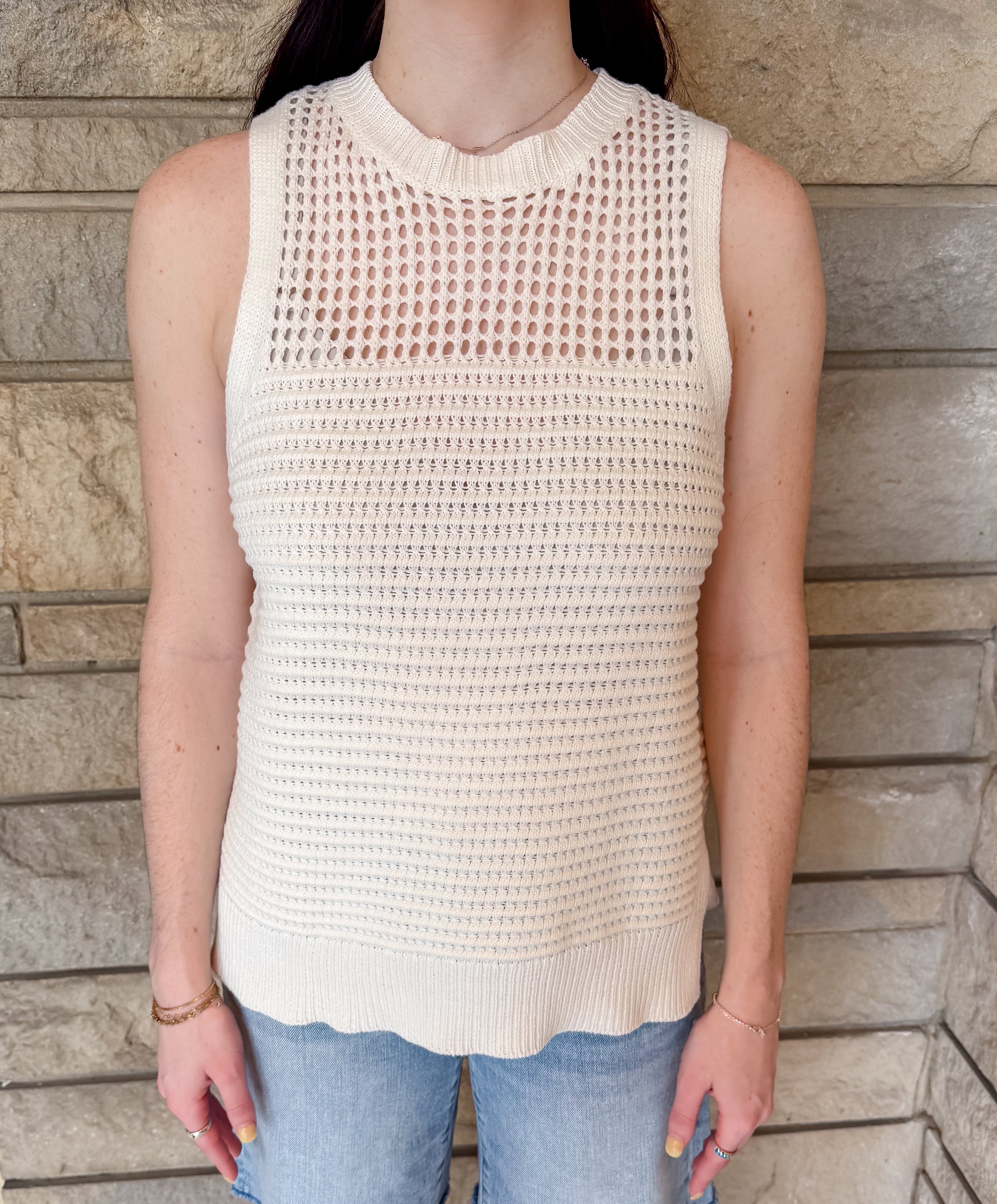 Carolyn Textured Sleeveless Sweater