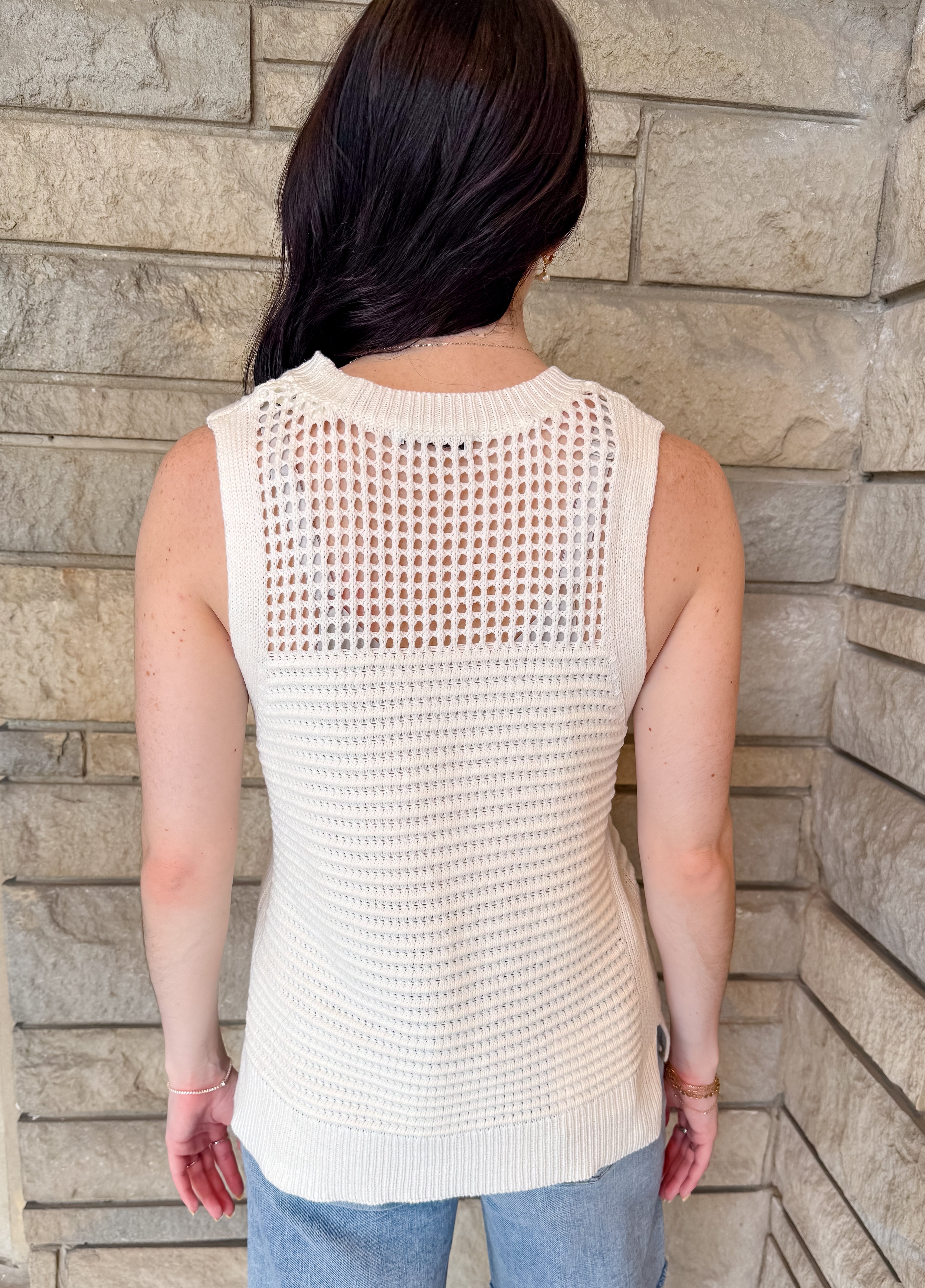 Carolyn Textured Sleeveless Sweater